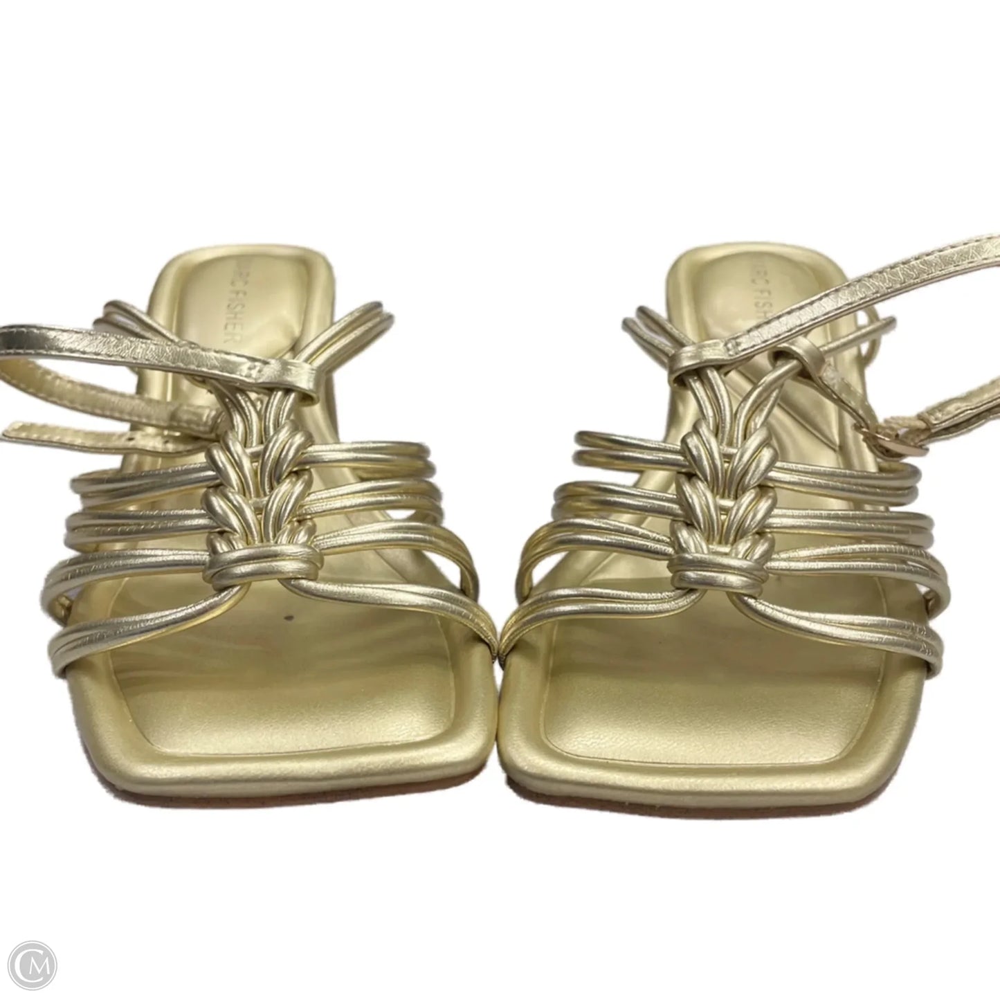 Sandals Heels Block By Marc Fisher In Gold, Size: 6.5