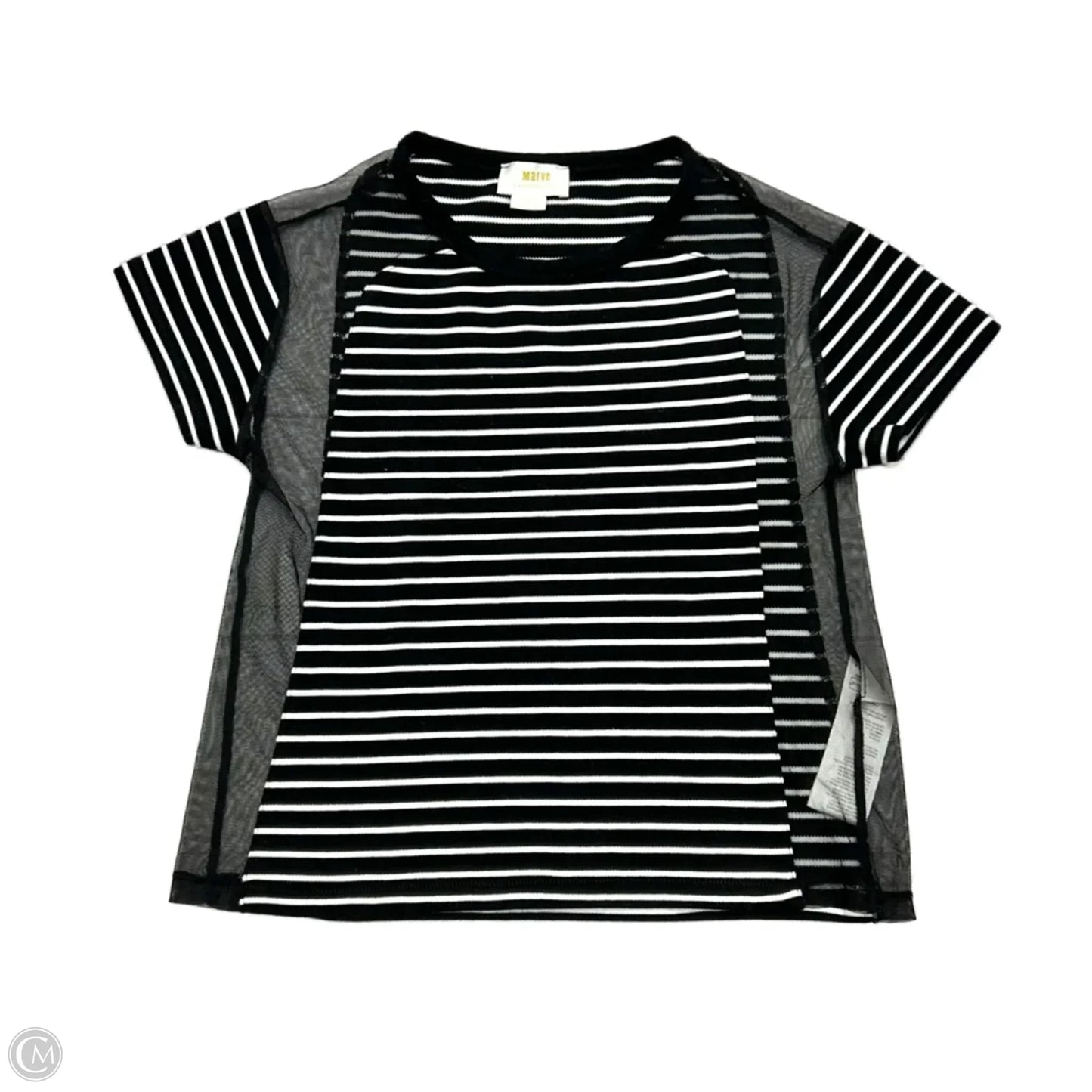 Top Short Sleeve By Maeve In Black & White, Size: S
