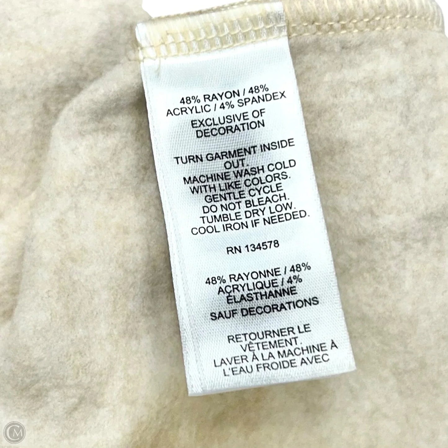 Sweatshirt Collar By Vineyard Vines In Tan, Size: S