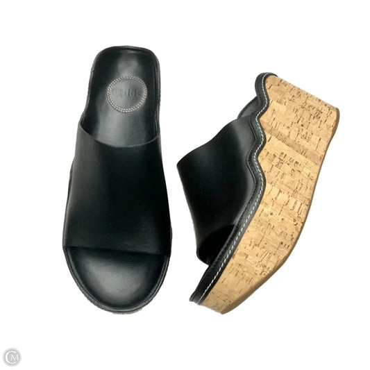 Sandals Luxury Designer By Chloe In Black, Size: 8.5