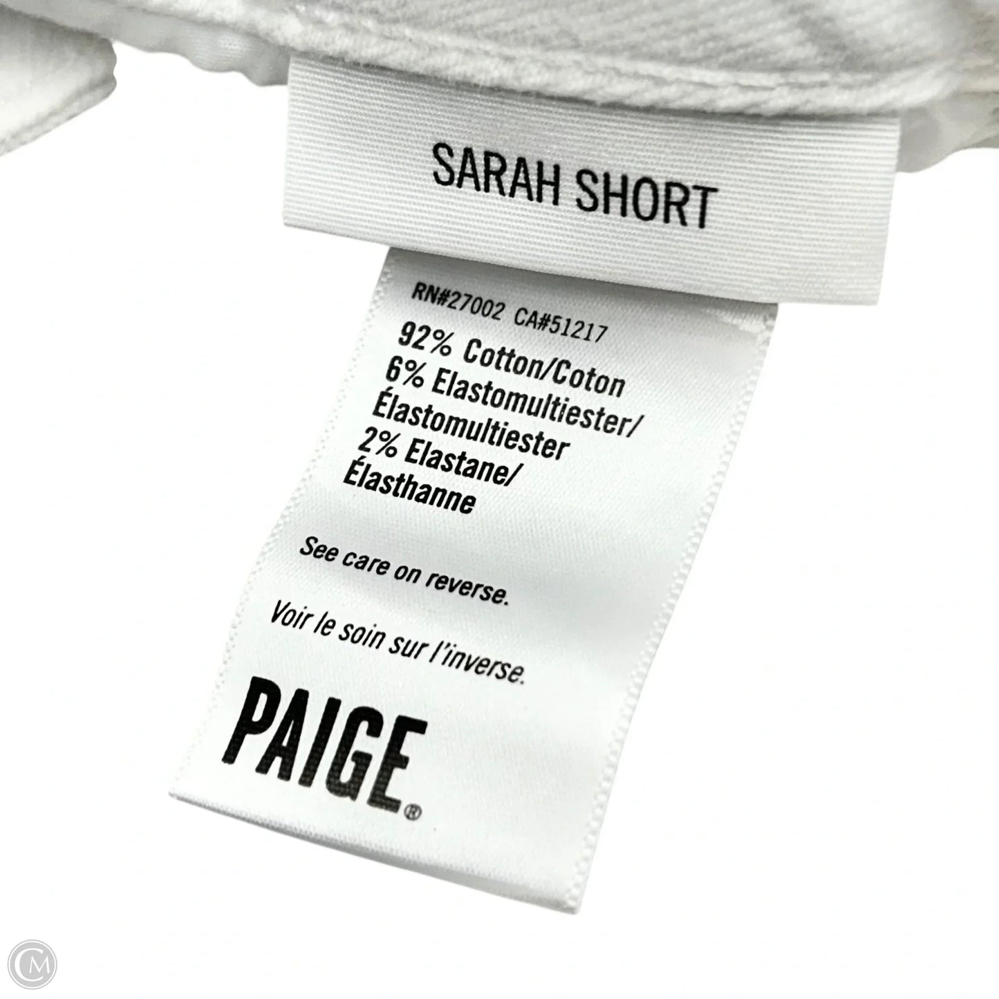Shorts By Paige In White Denim, Size: 0