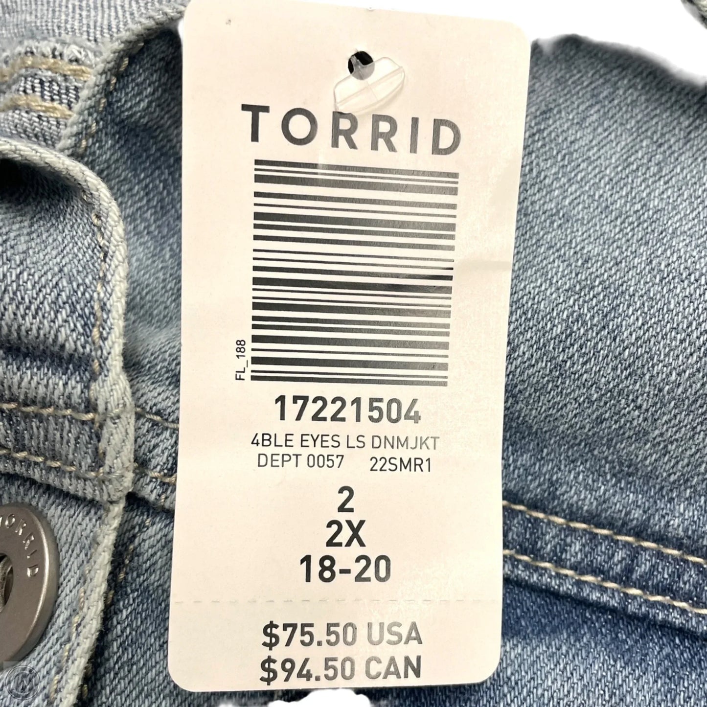 Jacket Denim By Torrid In Blue Denim, Size: 2x