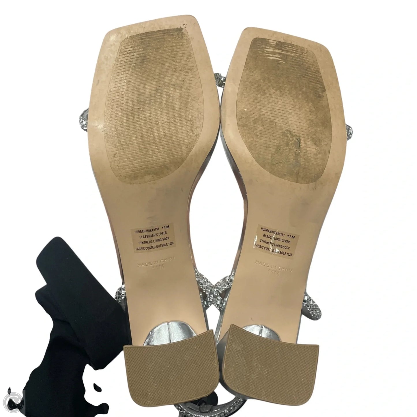 Sandals Heels Block By Steve Madden In Silver, Size: 11