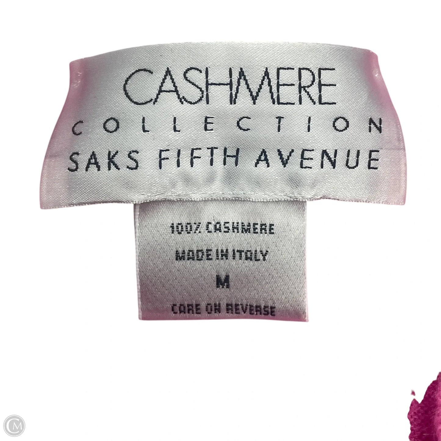 Sweater Cardigan Cashmere By Saks Fifth Avenue In Green & Pink, Size: M