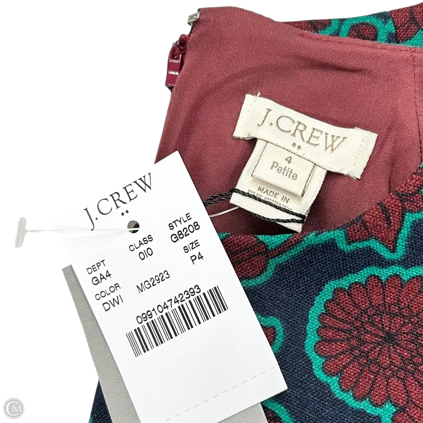 Dress Work By J. Crew In Blue & Red, Size: Sp