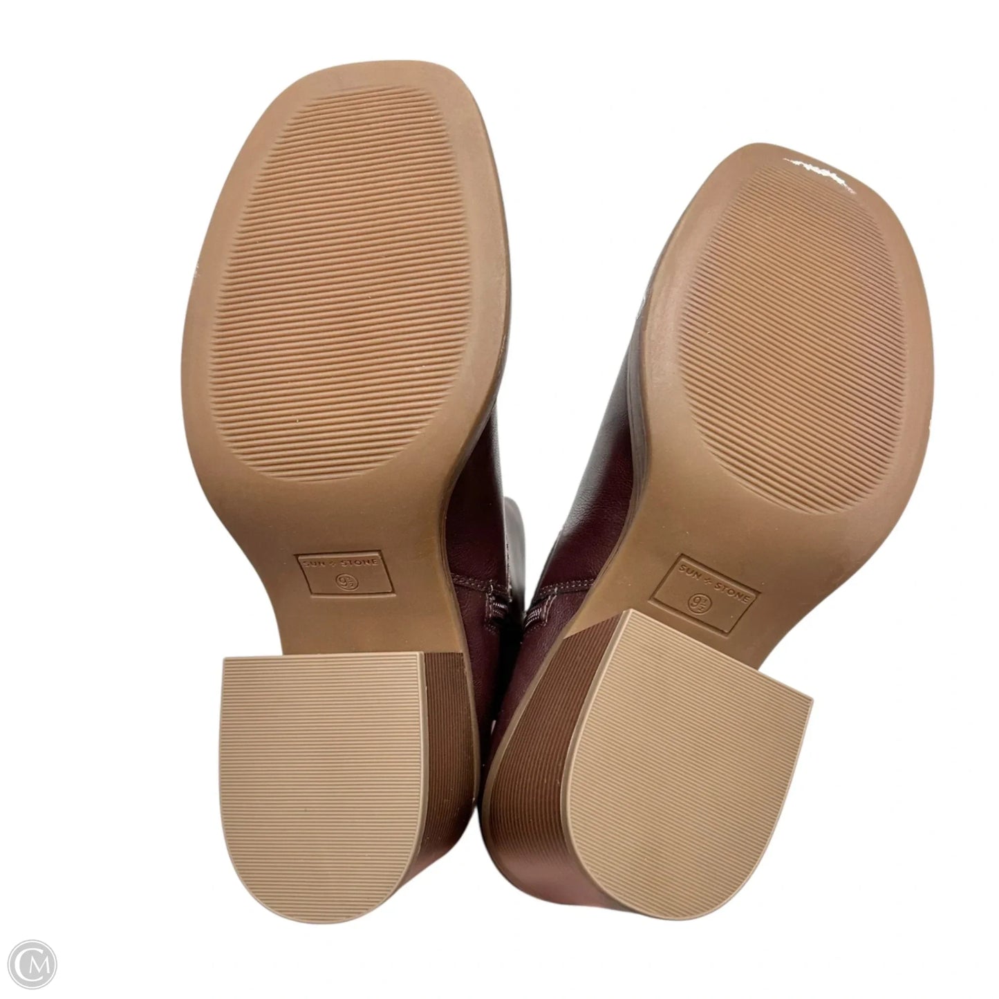 Boots Mid-calf Heels By Sun & Stone In Maroon, Size: 9.5