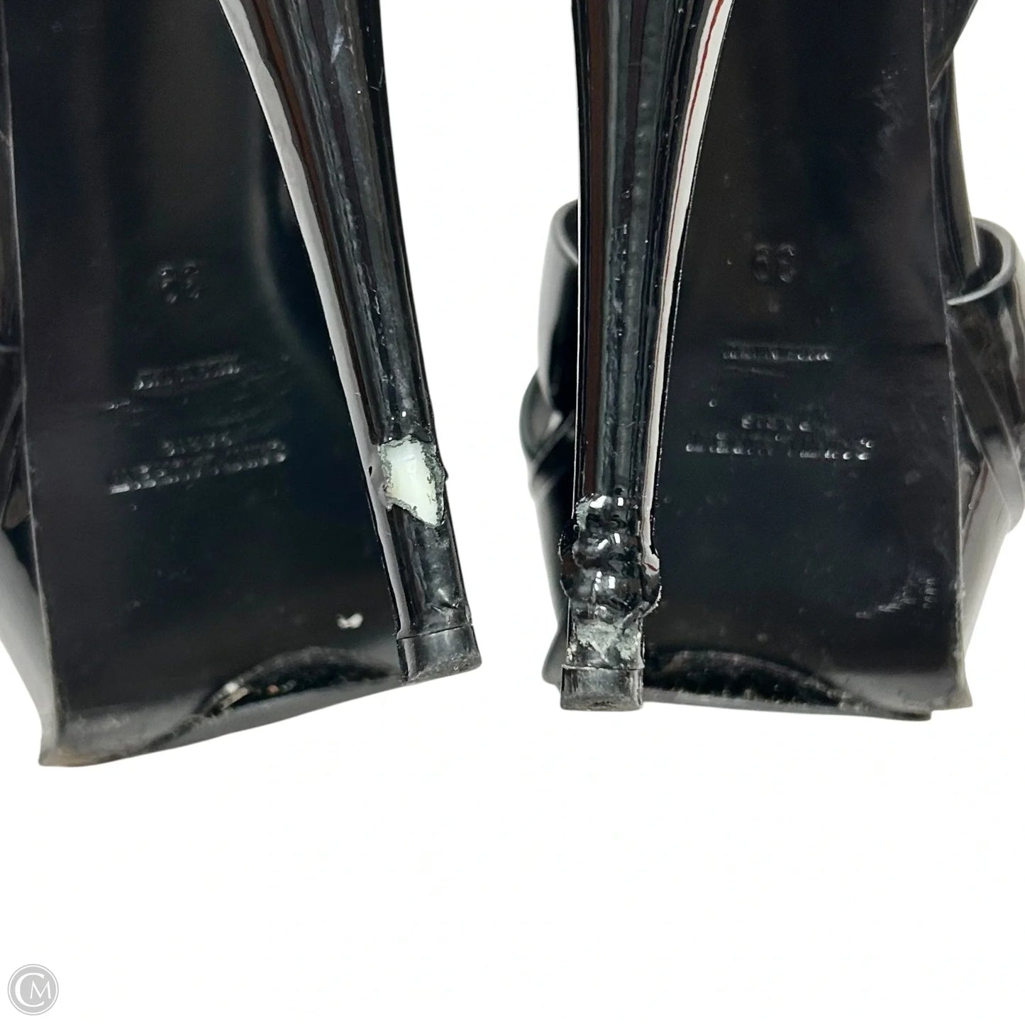 Shoes Luxury Designer By Yves Saint Laurent In Black, Size: 8.5