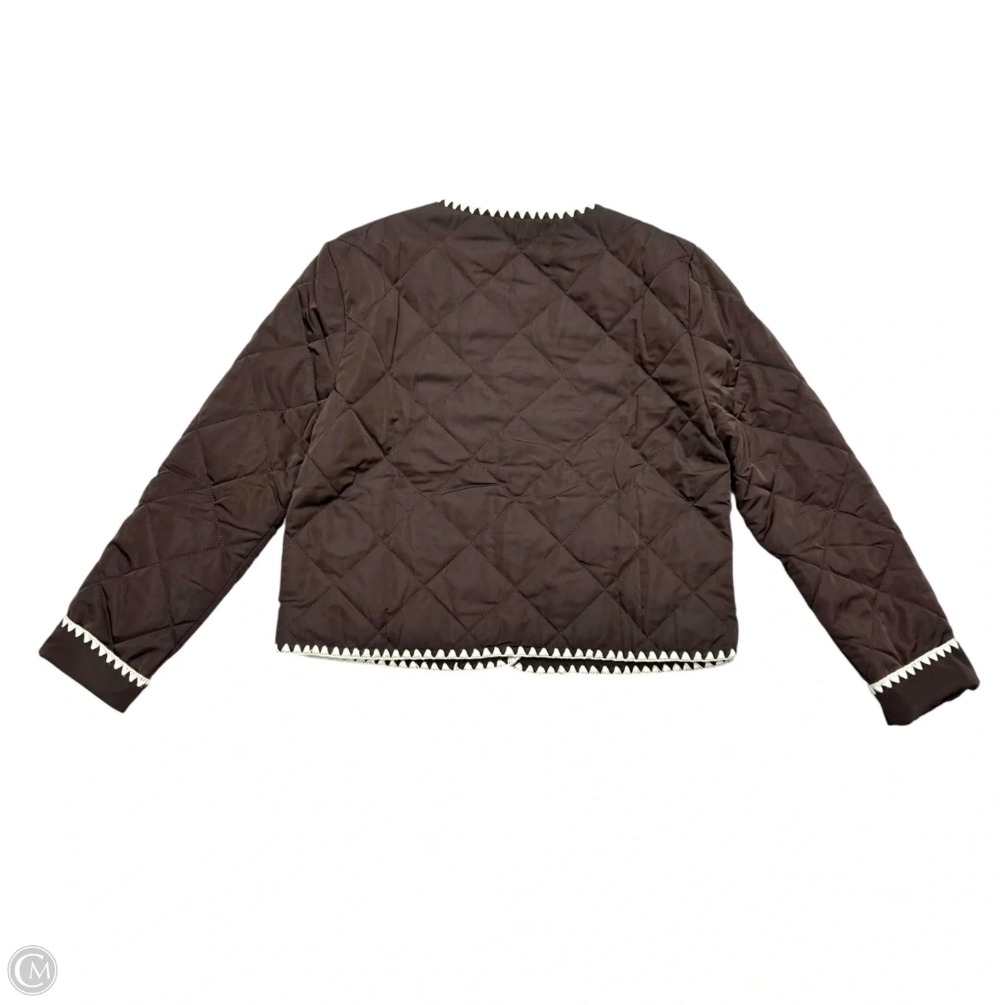 Jacket Puffer & Quilted By Wayf In Brown & Cream, Size: S