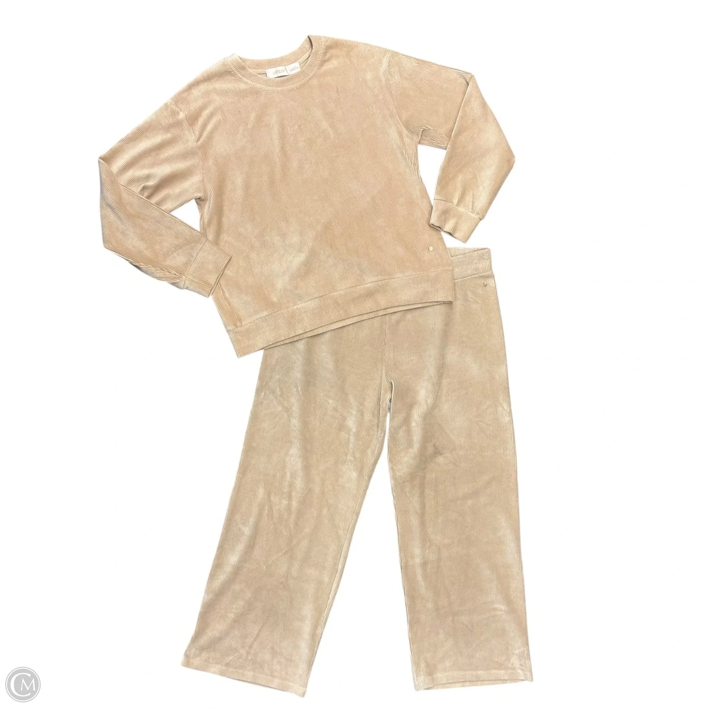Lounge Set Shirt/Pants By Lattelove In Cream, Size: L