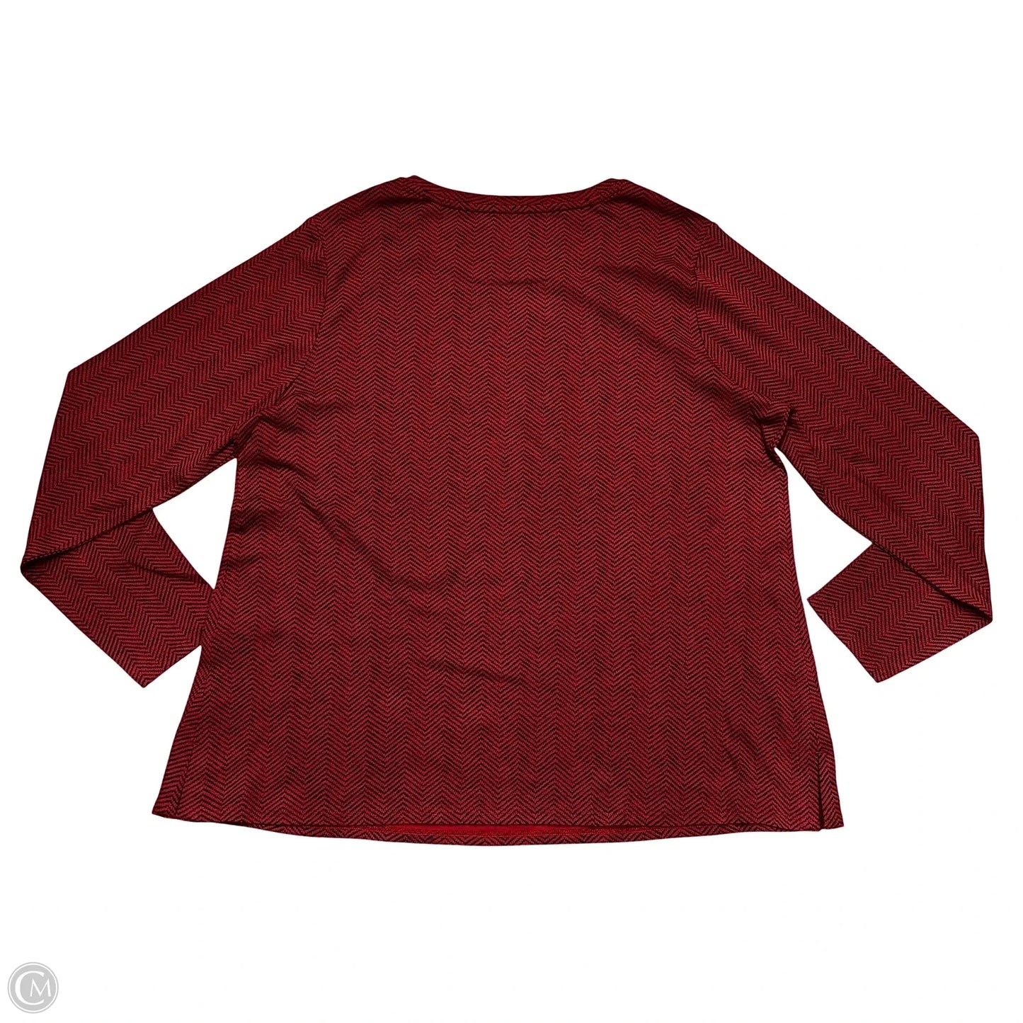 Top Long Sleeve Basic By J. Jill In Black & Red, Size: Xl