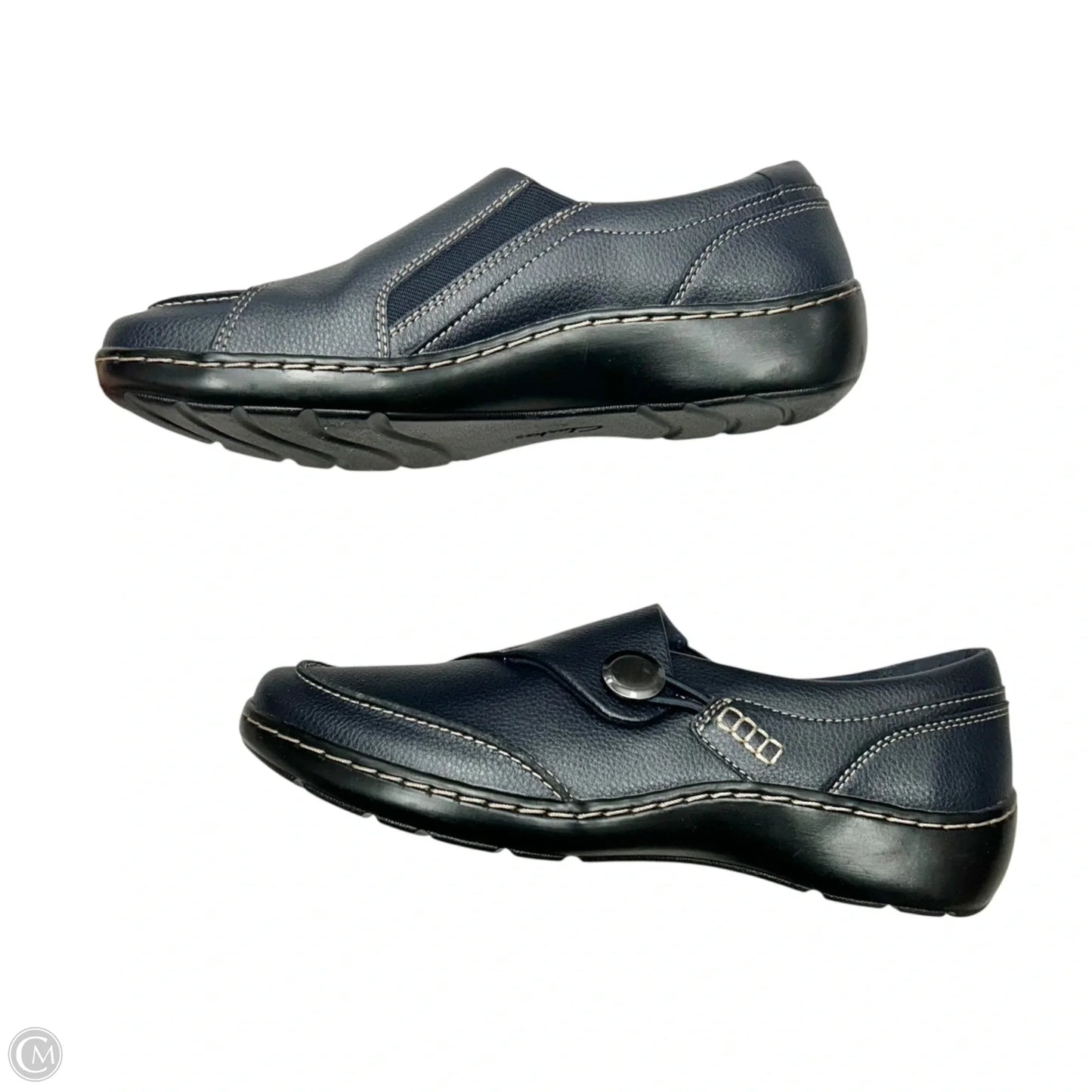 Shoes Flats By Clarks In Navy, Size: 7