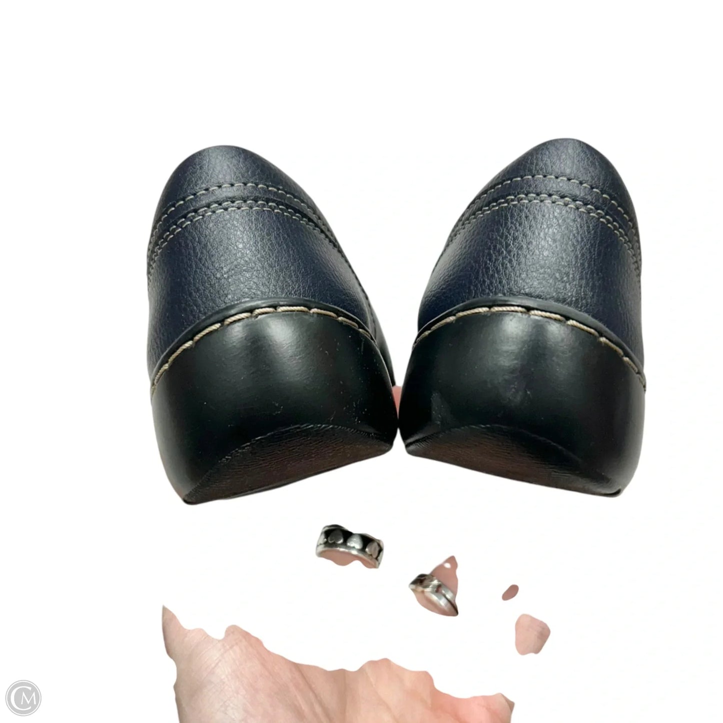 Shoes Flats By Clarks In Navy, Size: 7