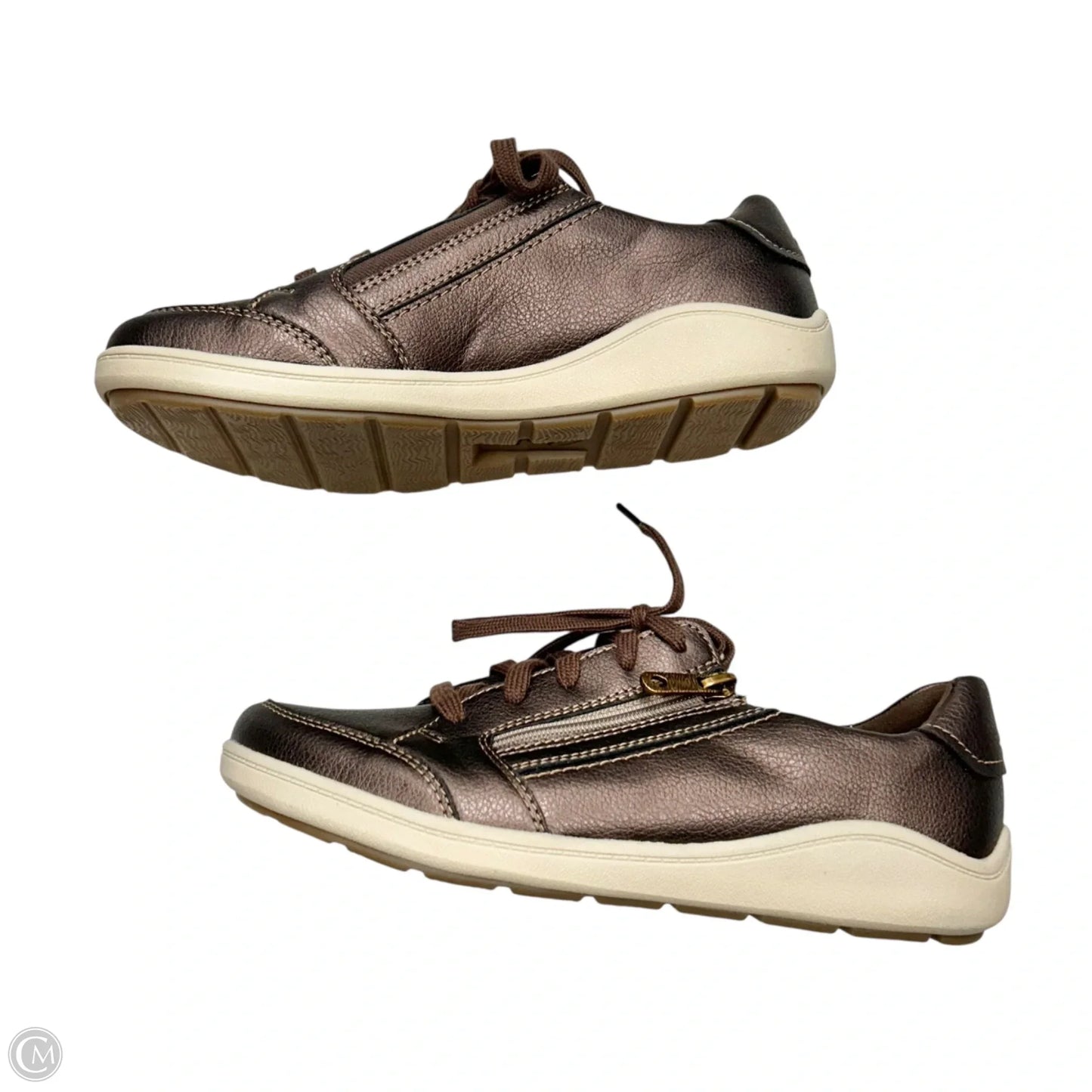 Shoes Sneakers By Clarks In Bronze, Size: 7