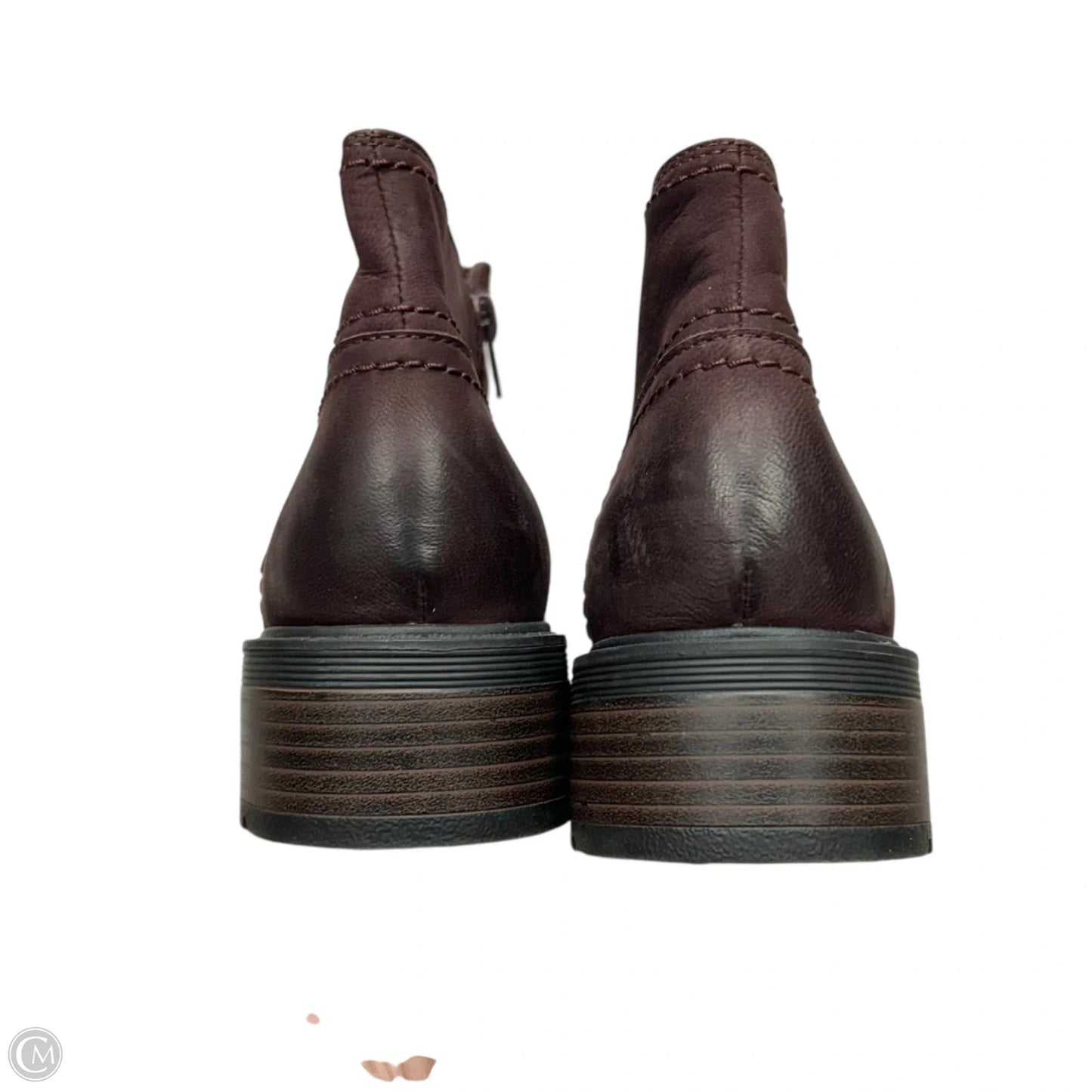 Boots Ankle Flats By Clarks In Maroon, Size: 7