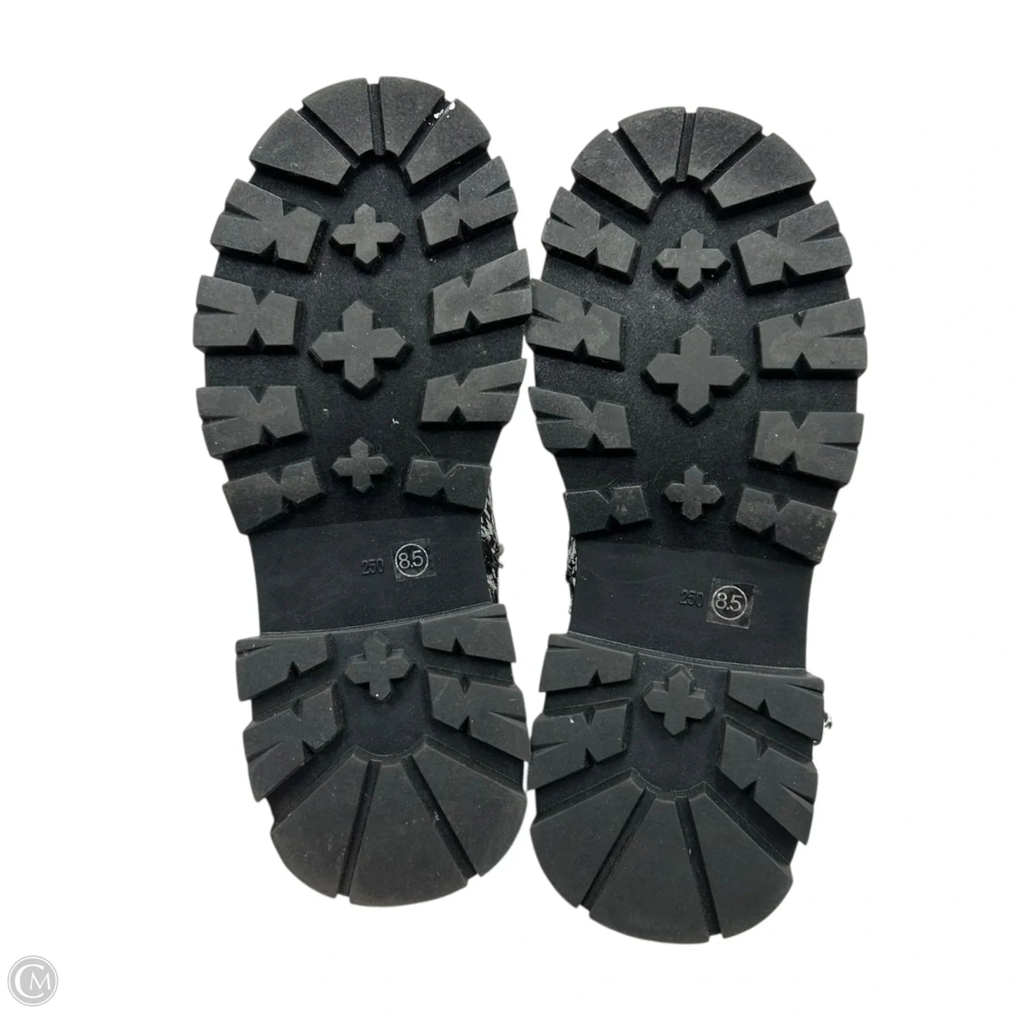 Boots Combat By Betsey Johnson In Black & White, Size: 8.5