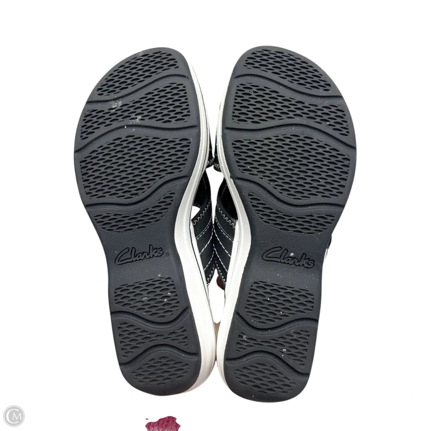 Sandals Flats By Clarks In Black & White, Size: 8