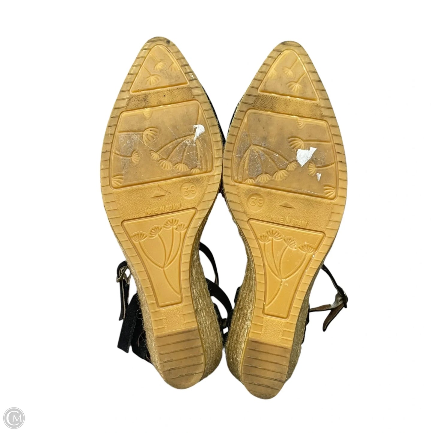 Sandals Heels Wedge By Eric Michael London In Black, Size: 8.5