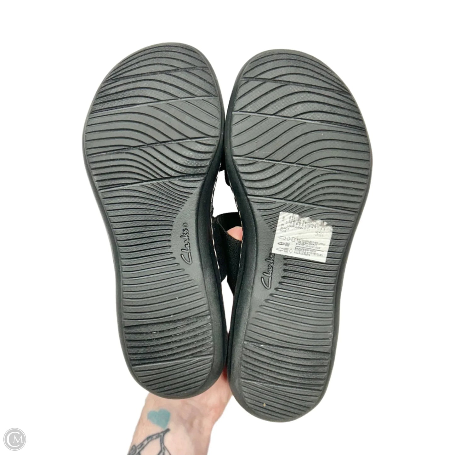 Sandals Flats By Clarks In Black, Size: 6.5