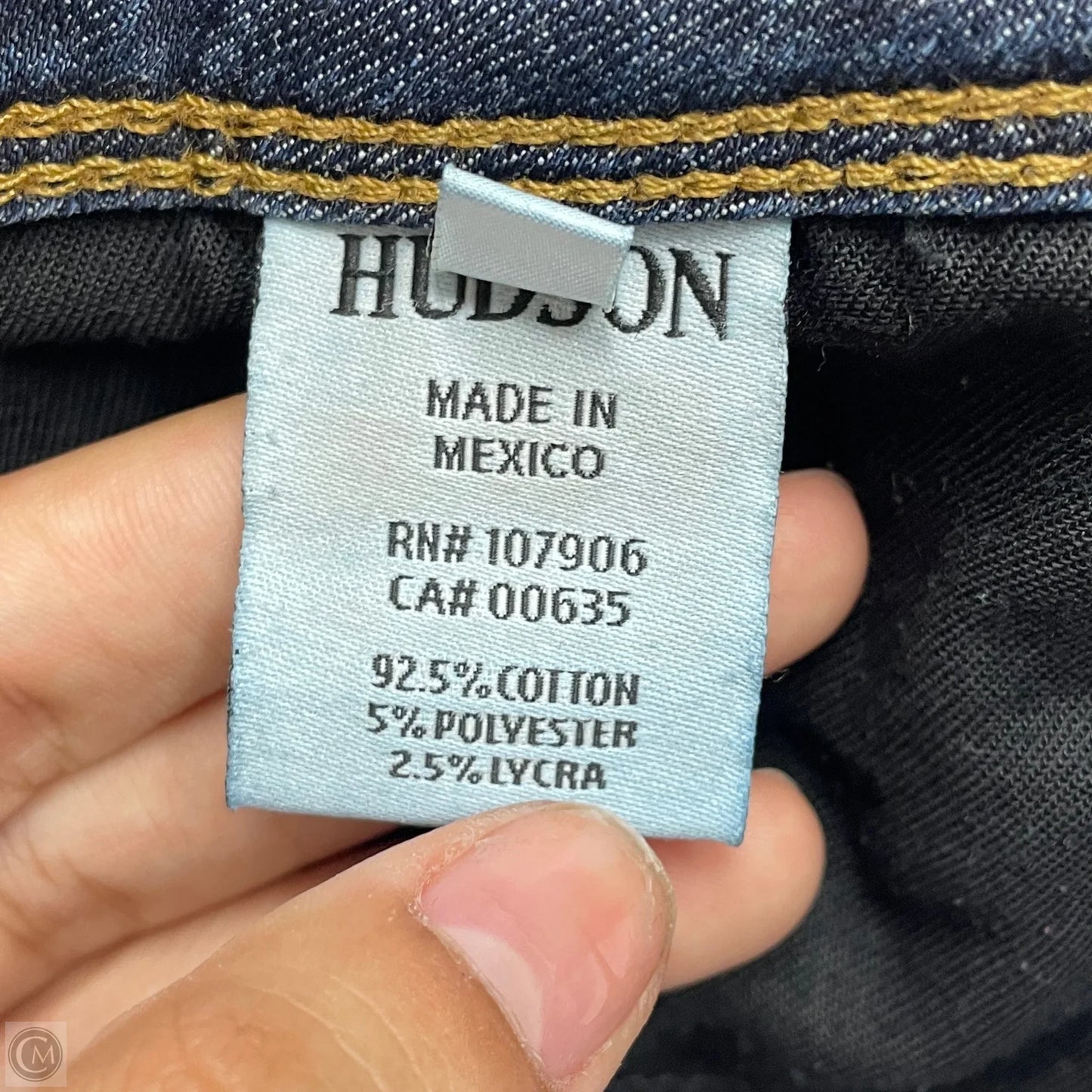 Jeans Straight By Hudson In Blue Denim, Size: 14