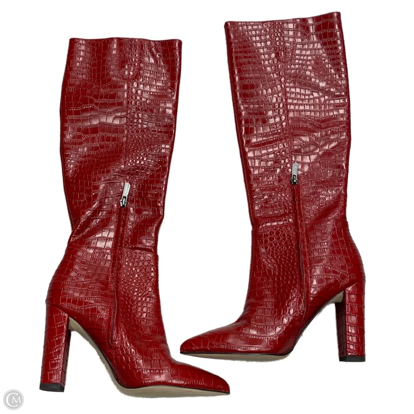 Boots Mid-calf Heels By Sam Edelman In Red, Size: 5.5