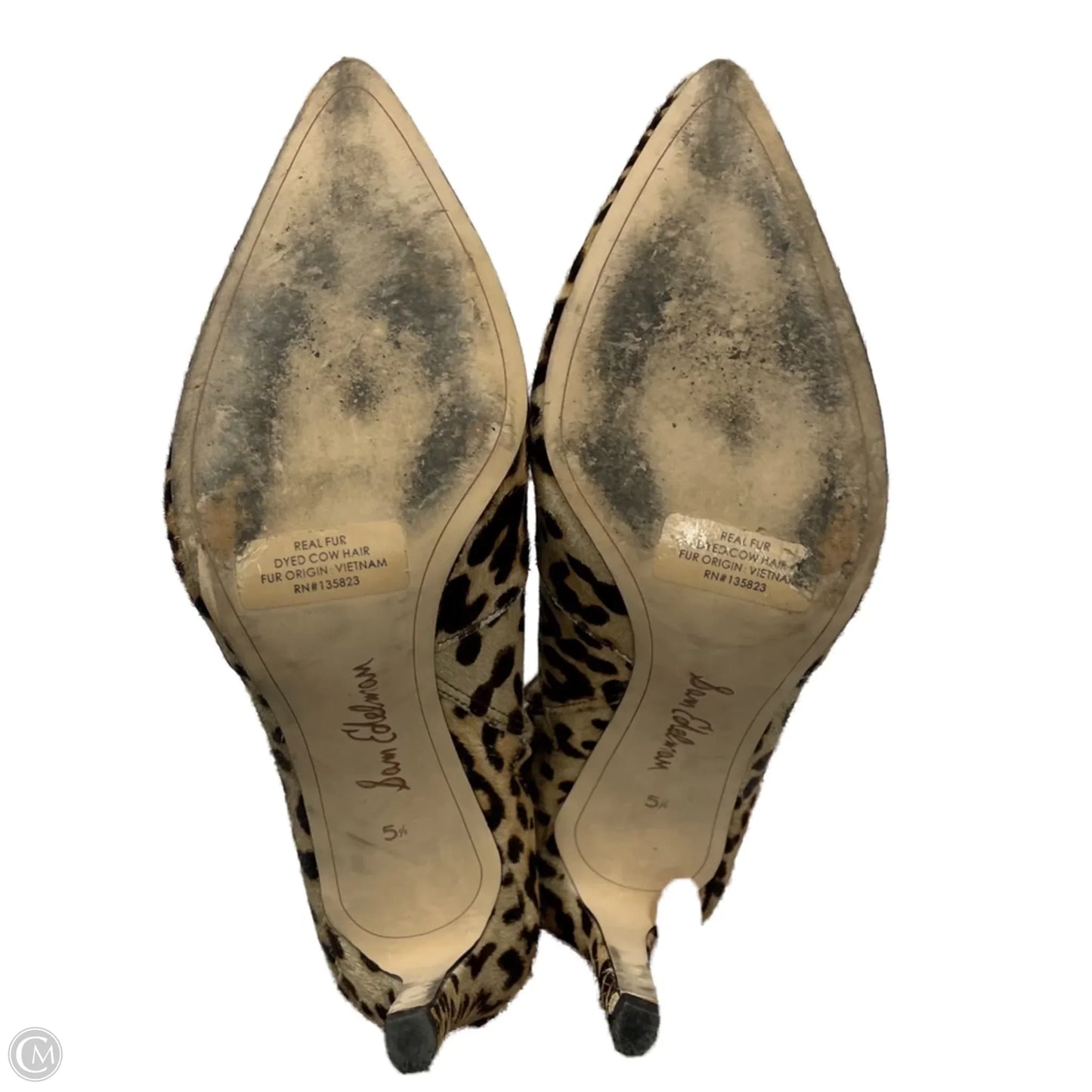 Boots Ankle Heels By Sam Edelman In Leopard Print, Size: 5.5