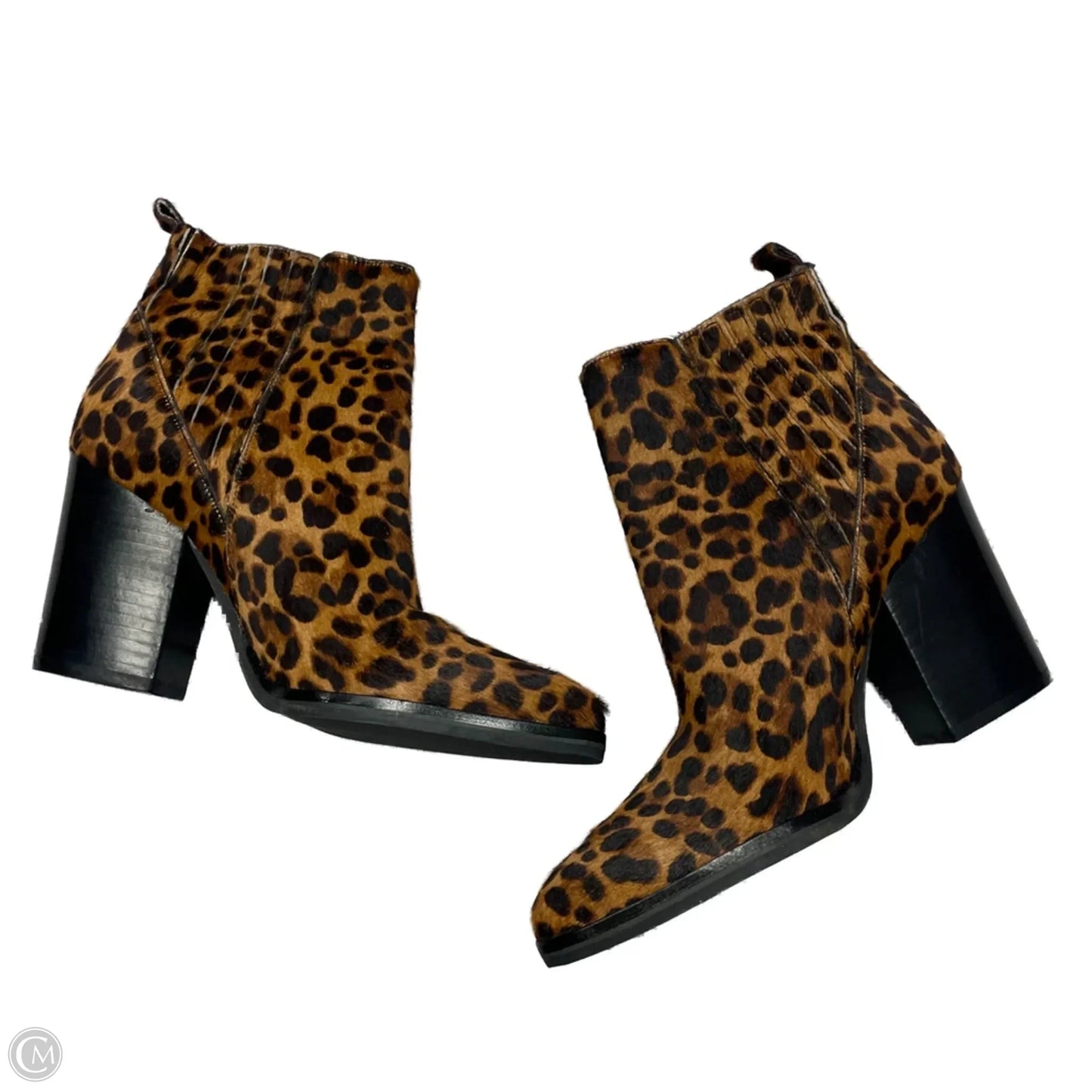 Boots Ankle Heels By Marc Fisher In Leopard Print, Size: 5.5