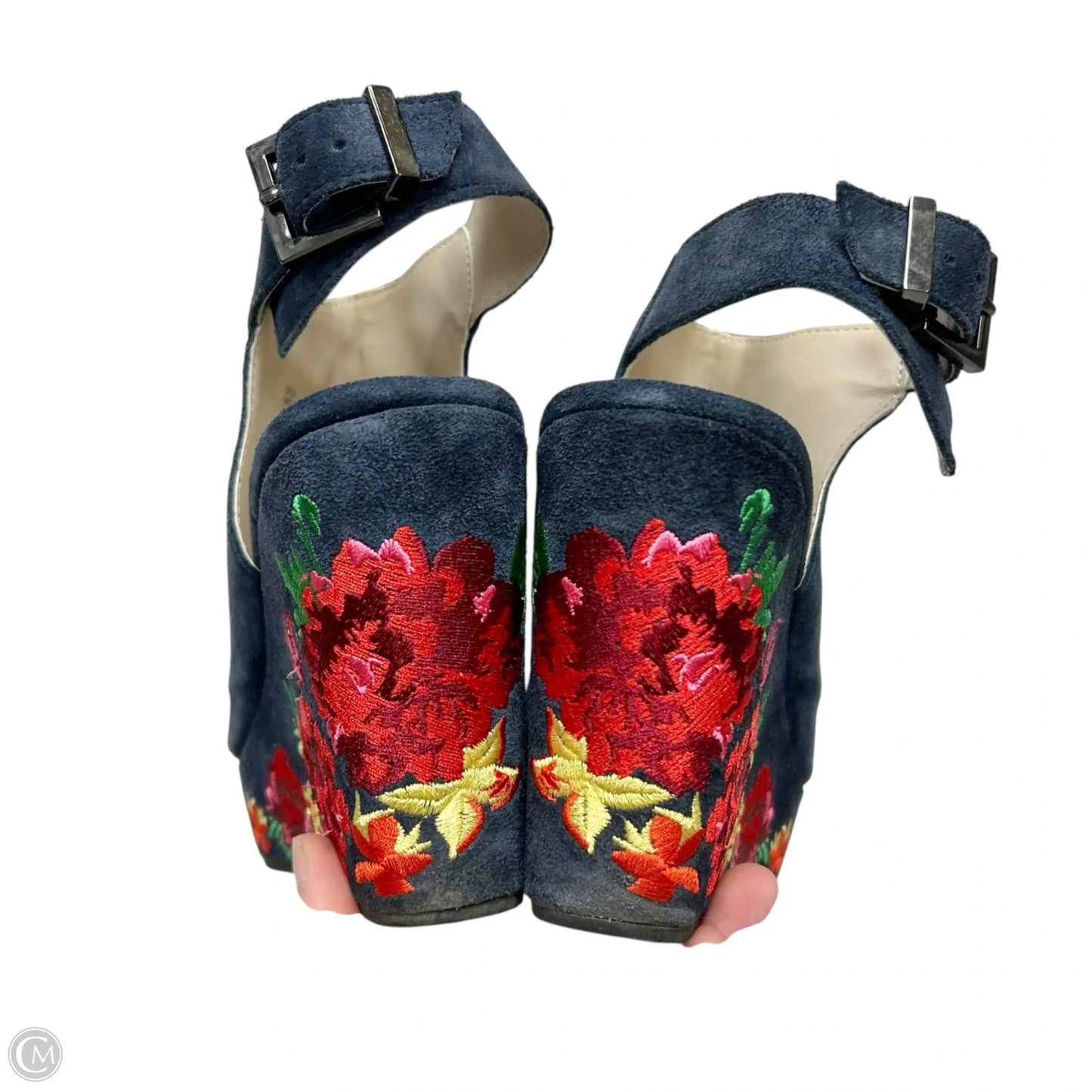 Sandals Heels Wedge By Kenneth Cole In Navy, Size: 7