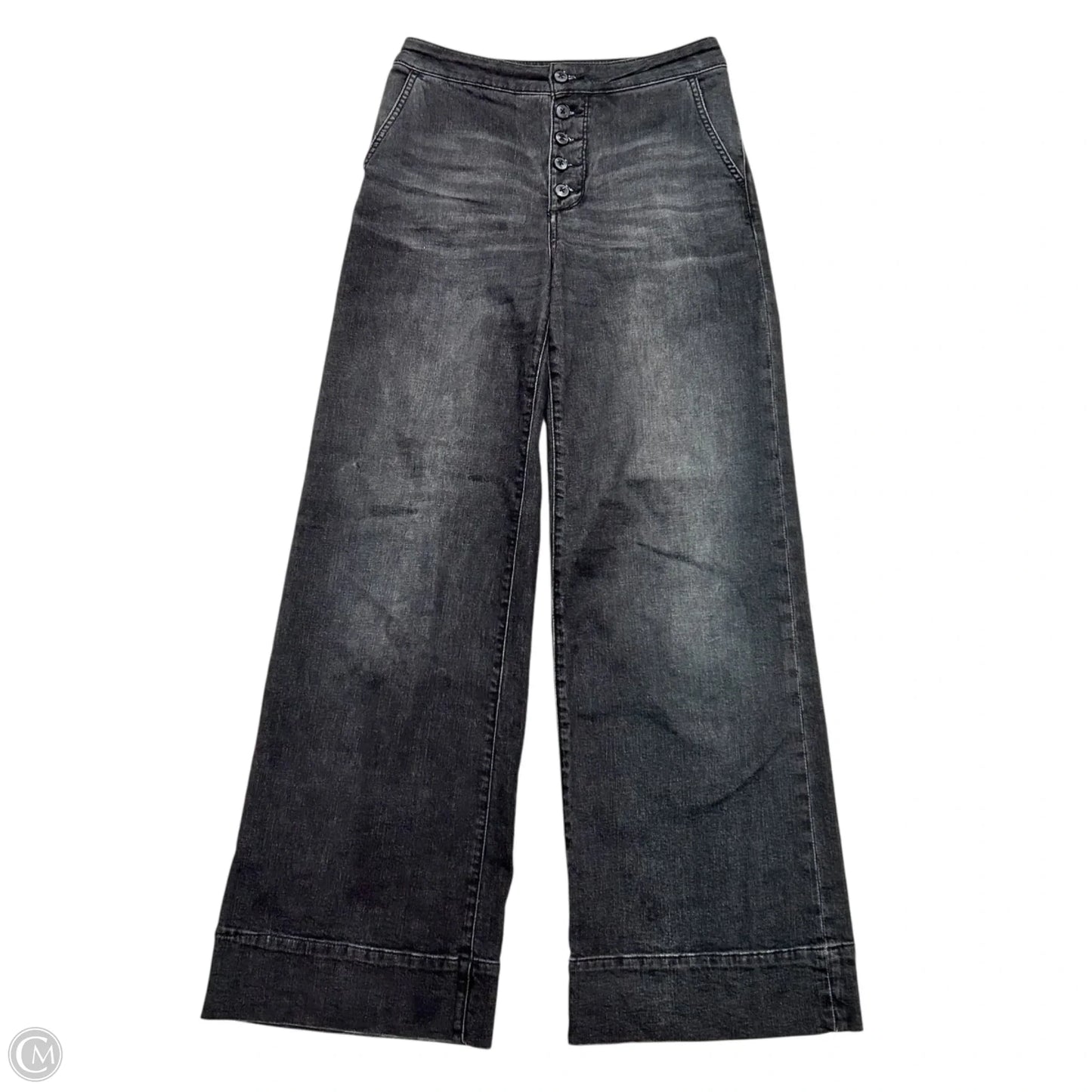 Jeans Wide Leg By Pilcro In Black Denim, Size: 4
