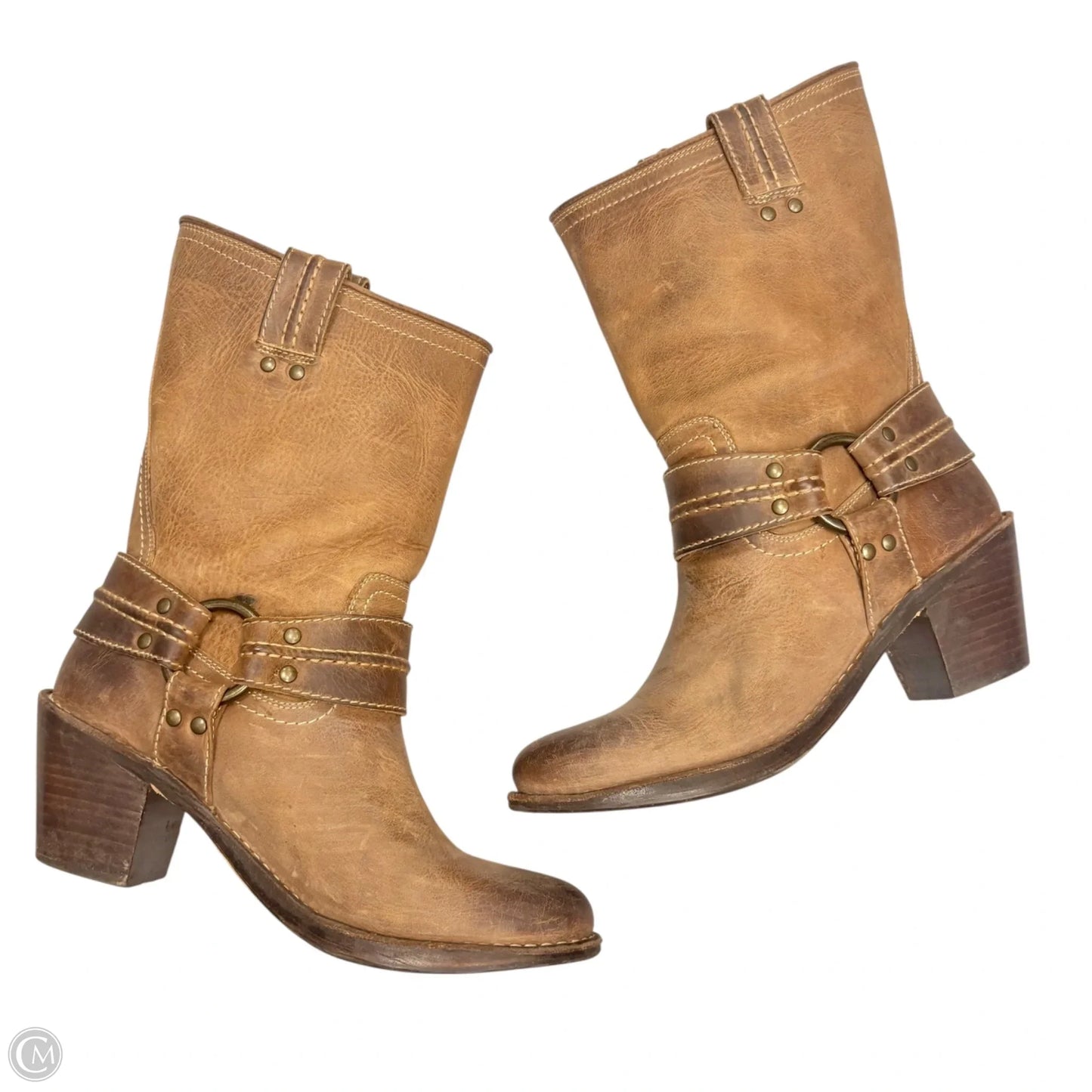Boots Designer By Frye In Tan, Size: 8.5