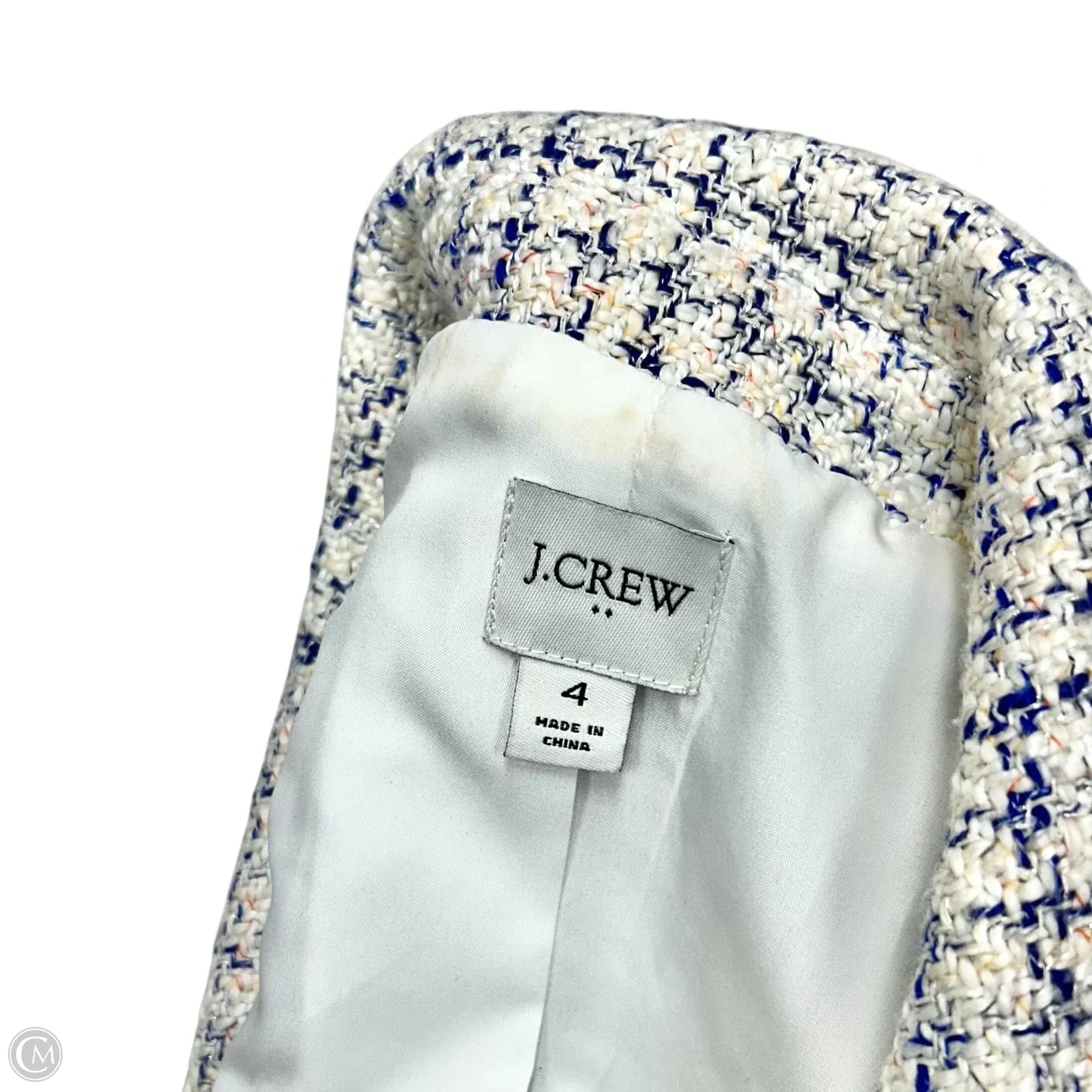 Blazer By J. Crew In Blue & Cream, Size: S
