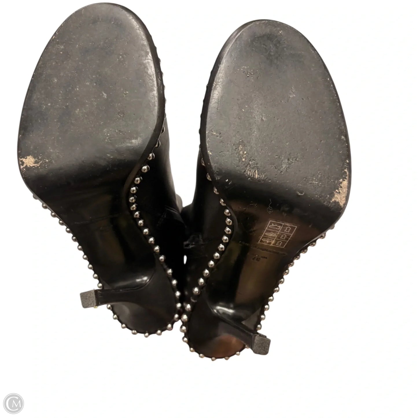 Boots Luxury Designer By Alexander Wang In Black & Silver, Size: 6.5