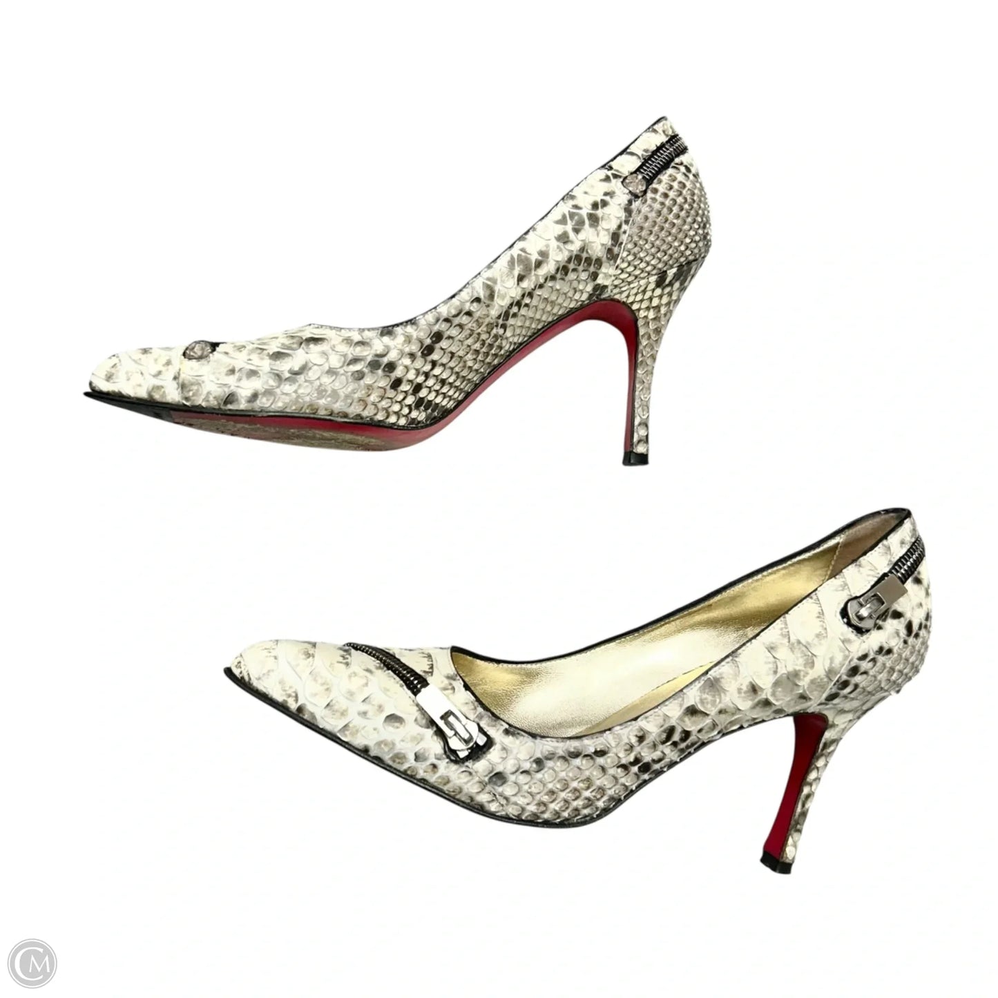 Shoes Heels Stiletto By Luciano Padovan In Snakeskin Print, Size: 7.5