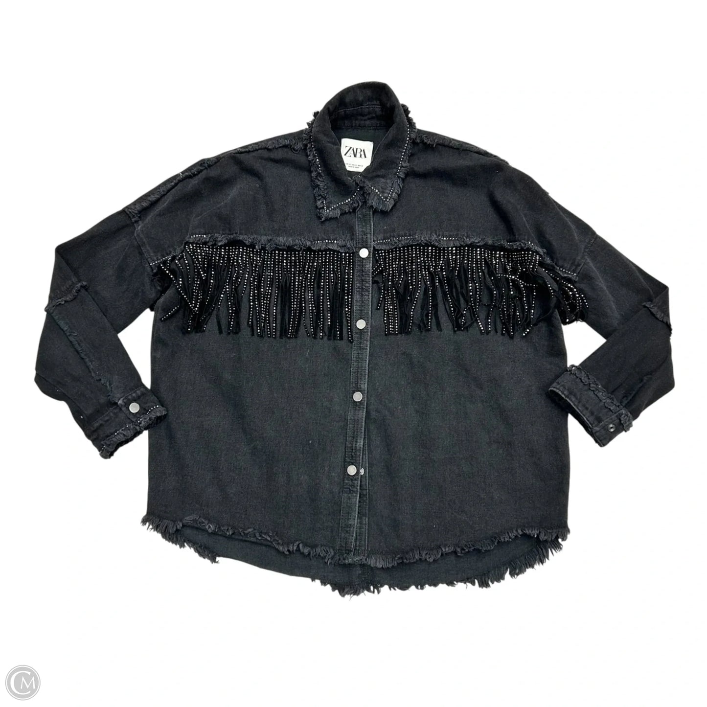 Jacket Denim By Zara In Black Denim, Size: Xs