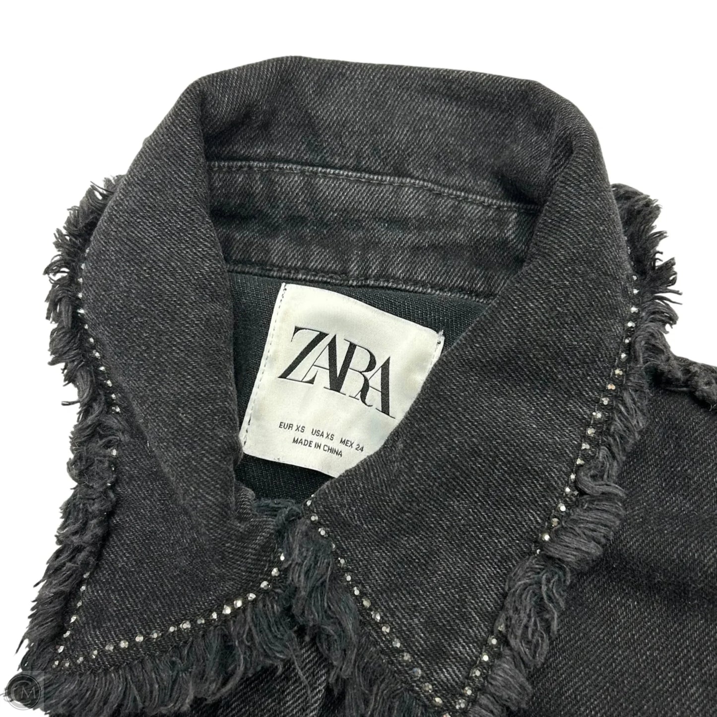 Jacket Denim By Zara In Black Denim, Size: Xs