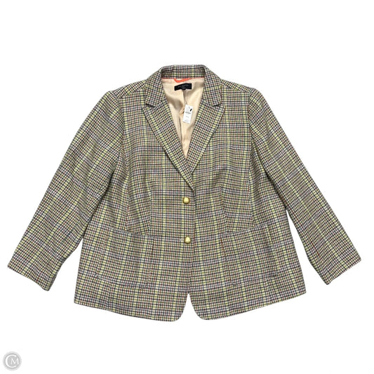 Blazer By Talbots In Green & Tan, Size: 2x