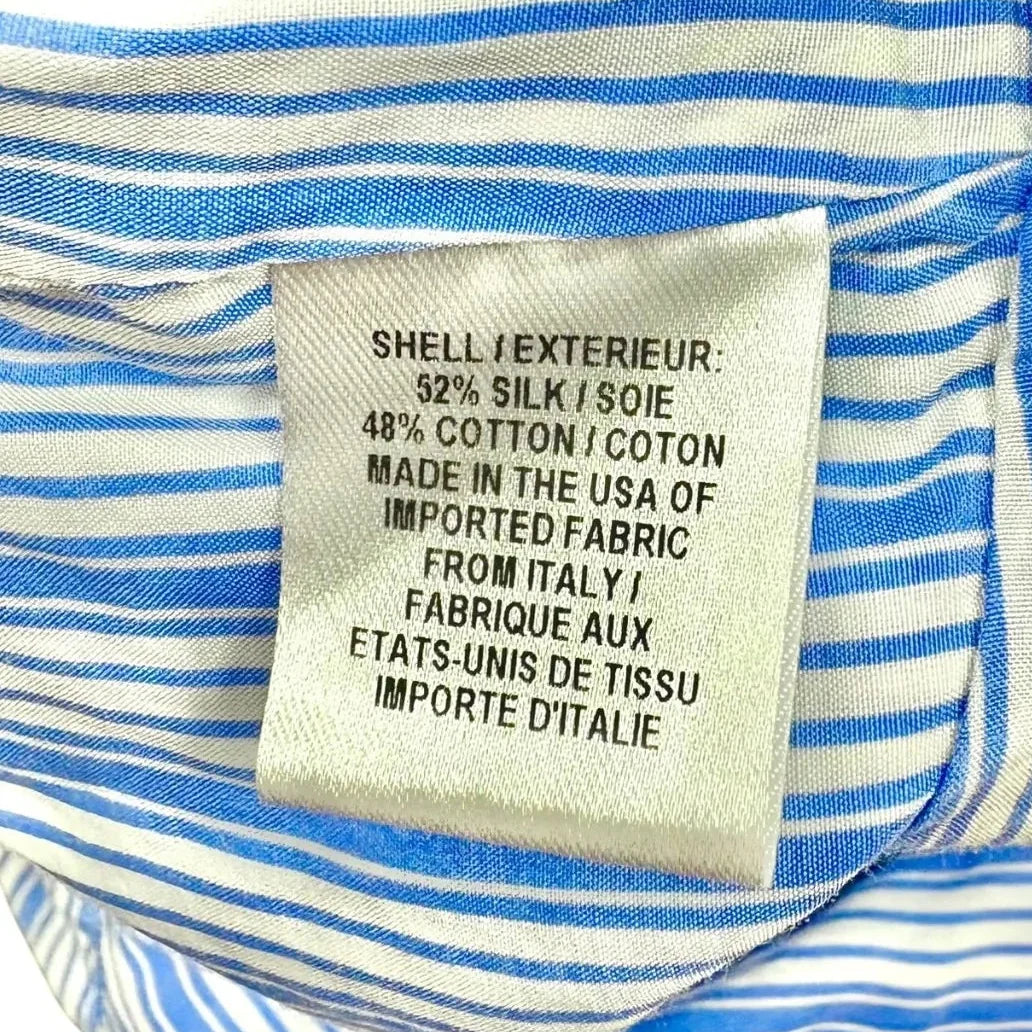 Top Long Sleeve Designer By Milly In Blue & White, Size: S