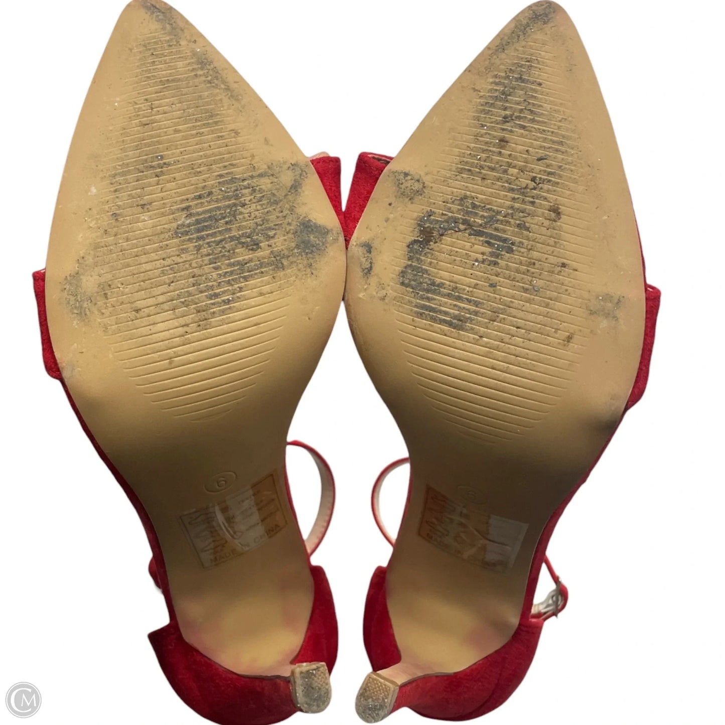 Sandals Heels Stiletto By Boohoo Boutique In Red, Size: 9