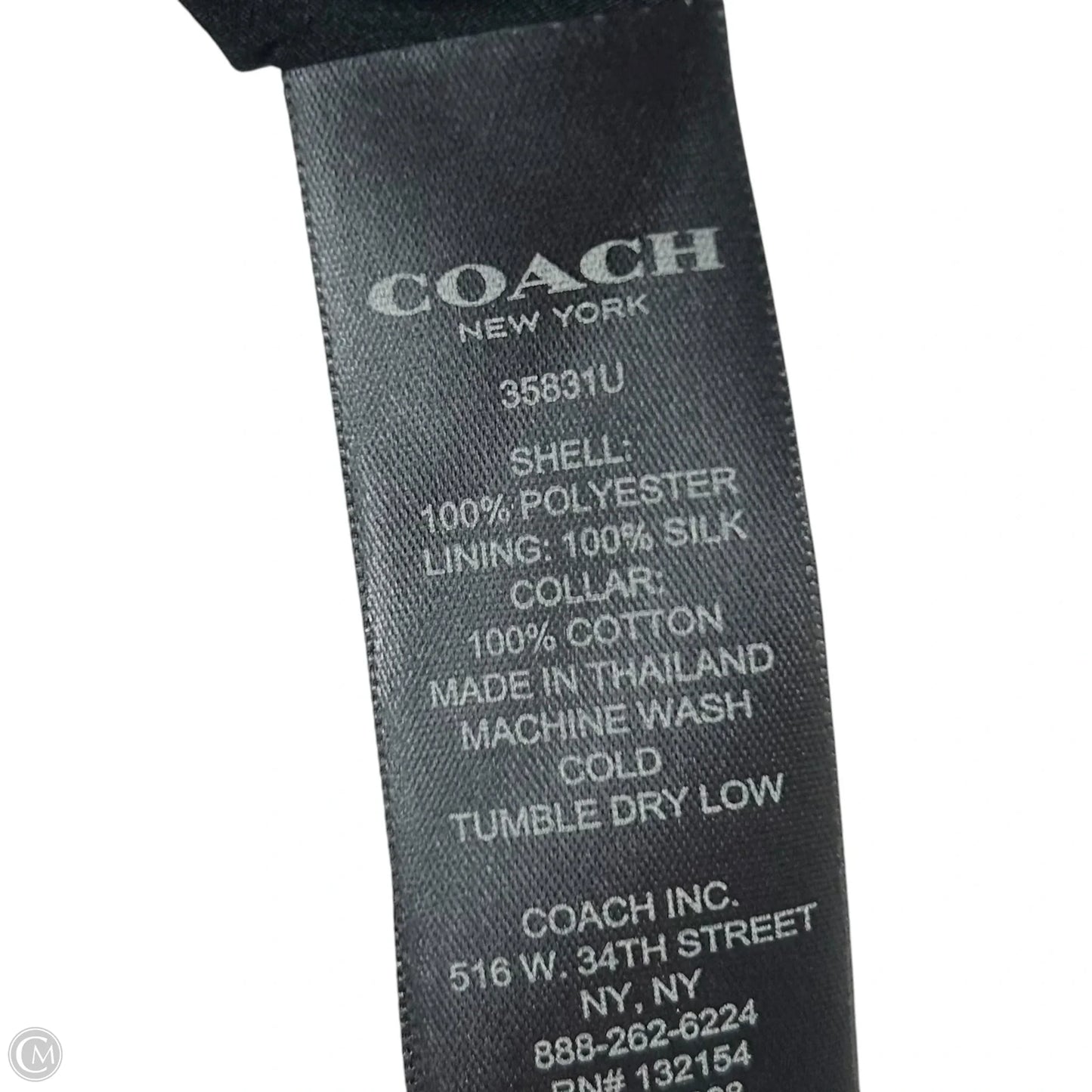 Dress Designer By Coach In Black, Size: Xs