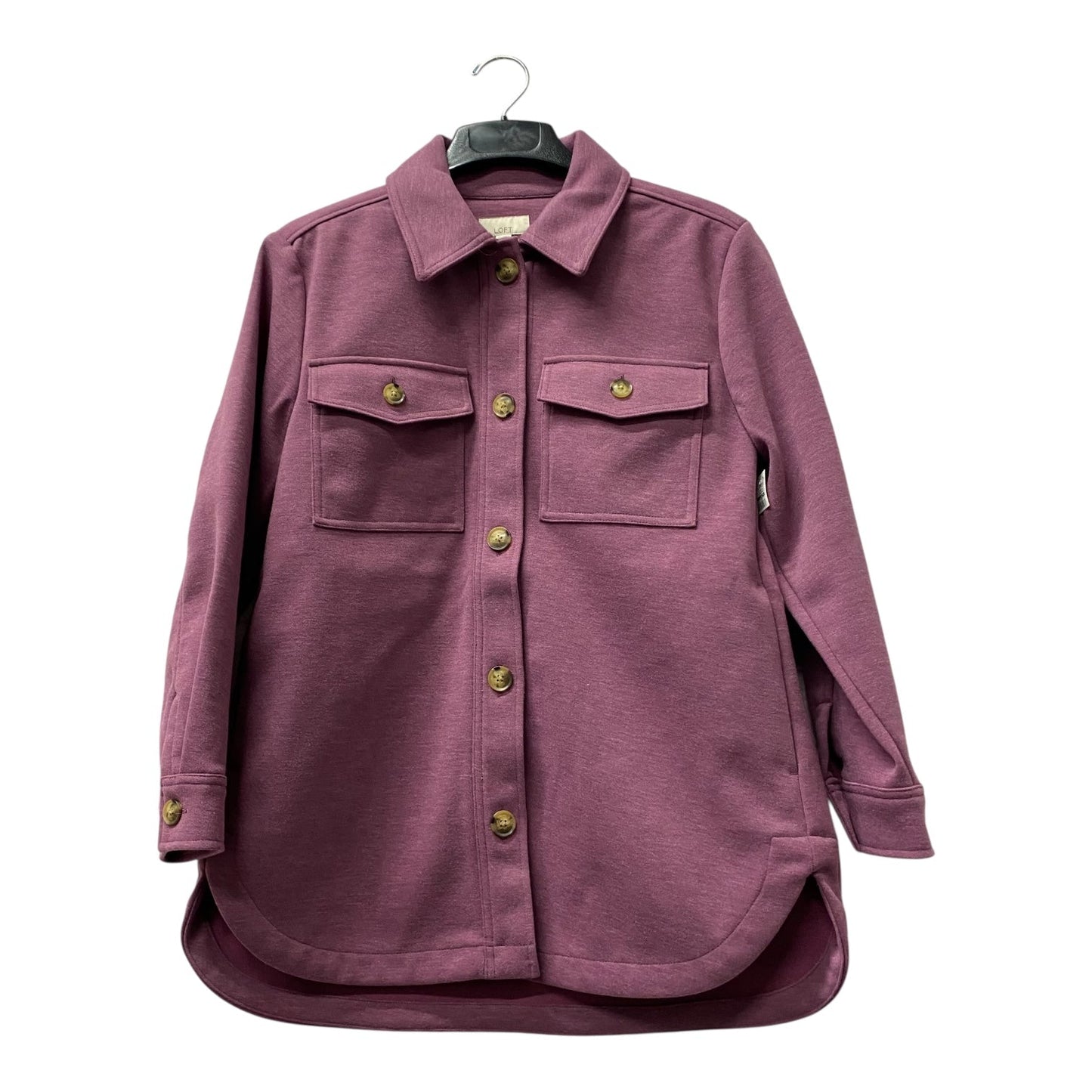 Jacket Shirt By Loft In Purple, Size:M