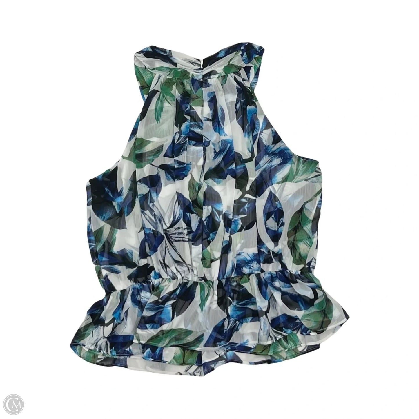 Blouse Sleeveless By White House Black Market In Blue & White, Size: M