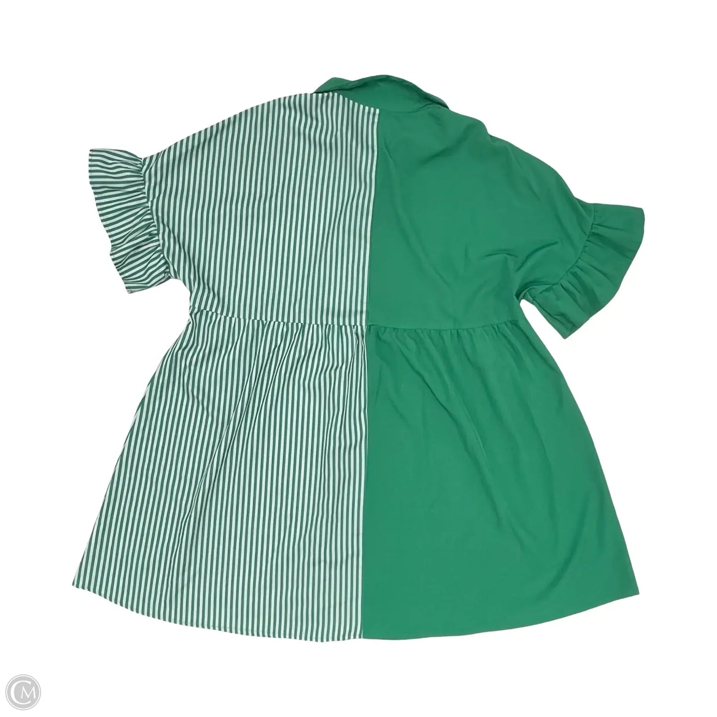 Dress Casual Short By Shein In Green & White, Size: 3x