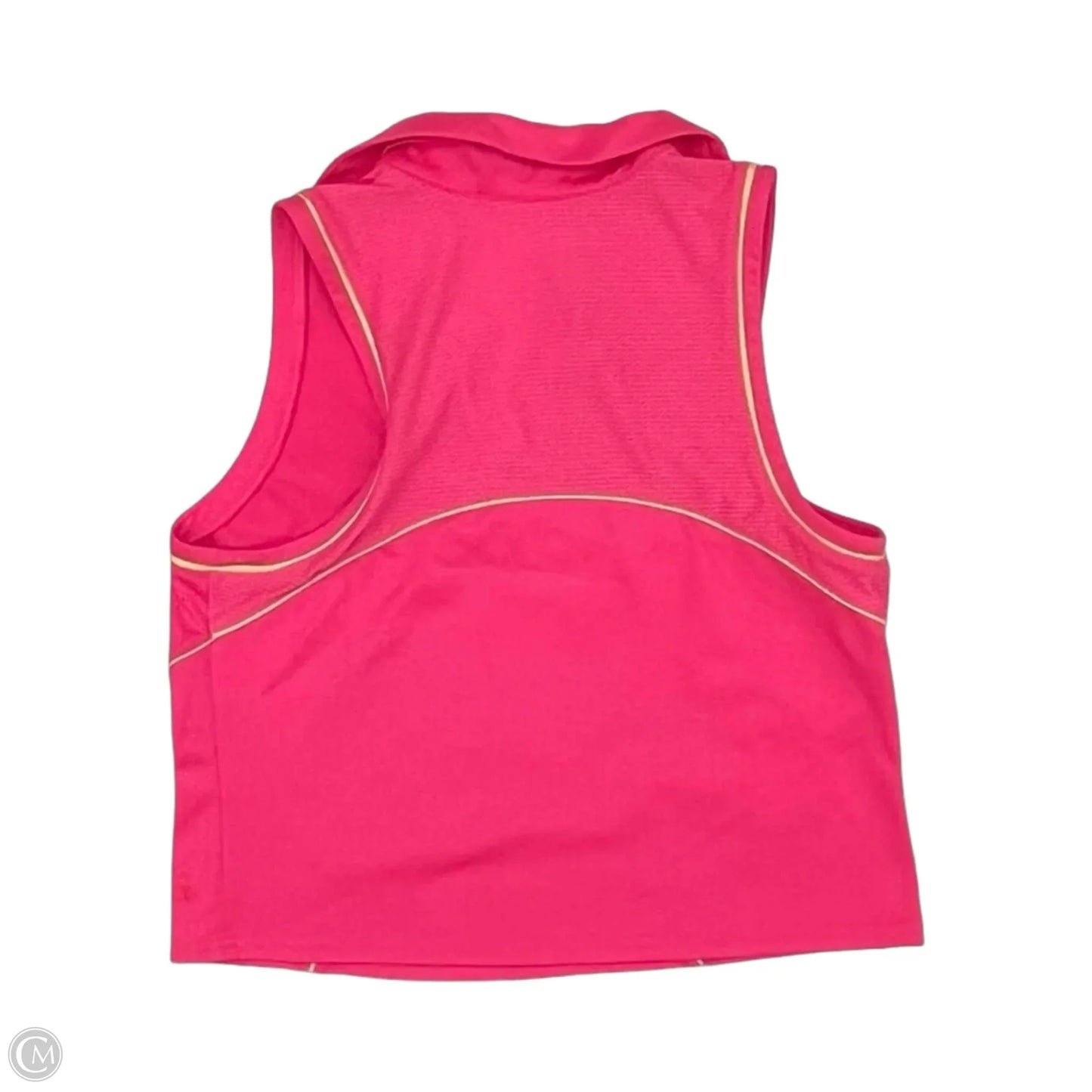 Athletic Top Short Sleeve By Tek Gear In Pink & Yellow, Size: M