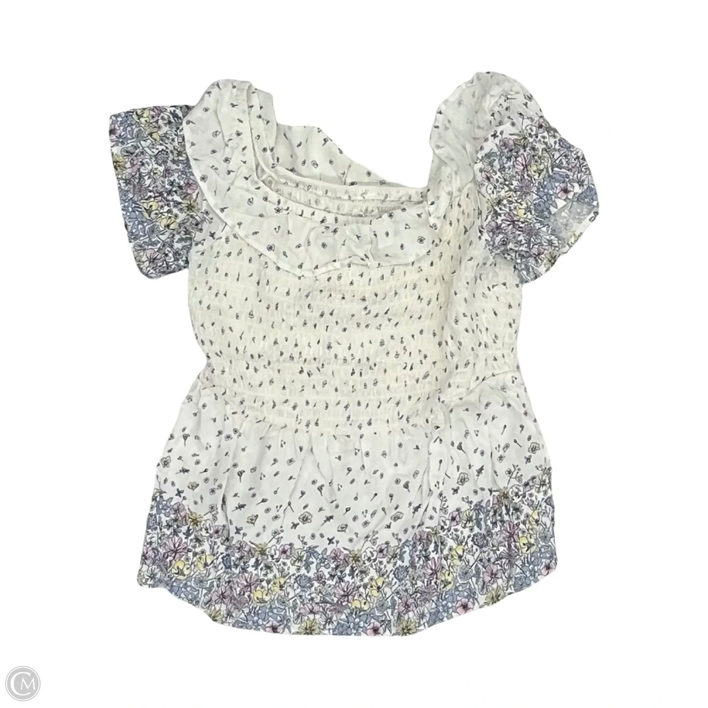 Blouse Short Sleeve By Maurices In Floral Print, Size: M