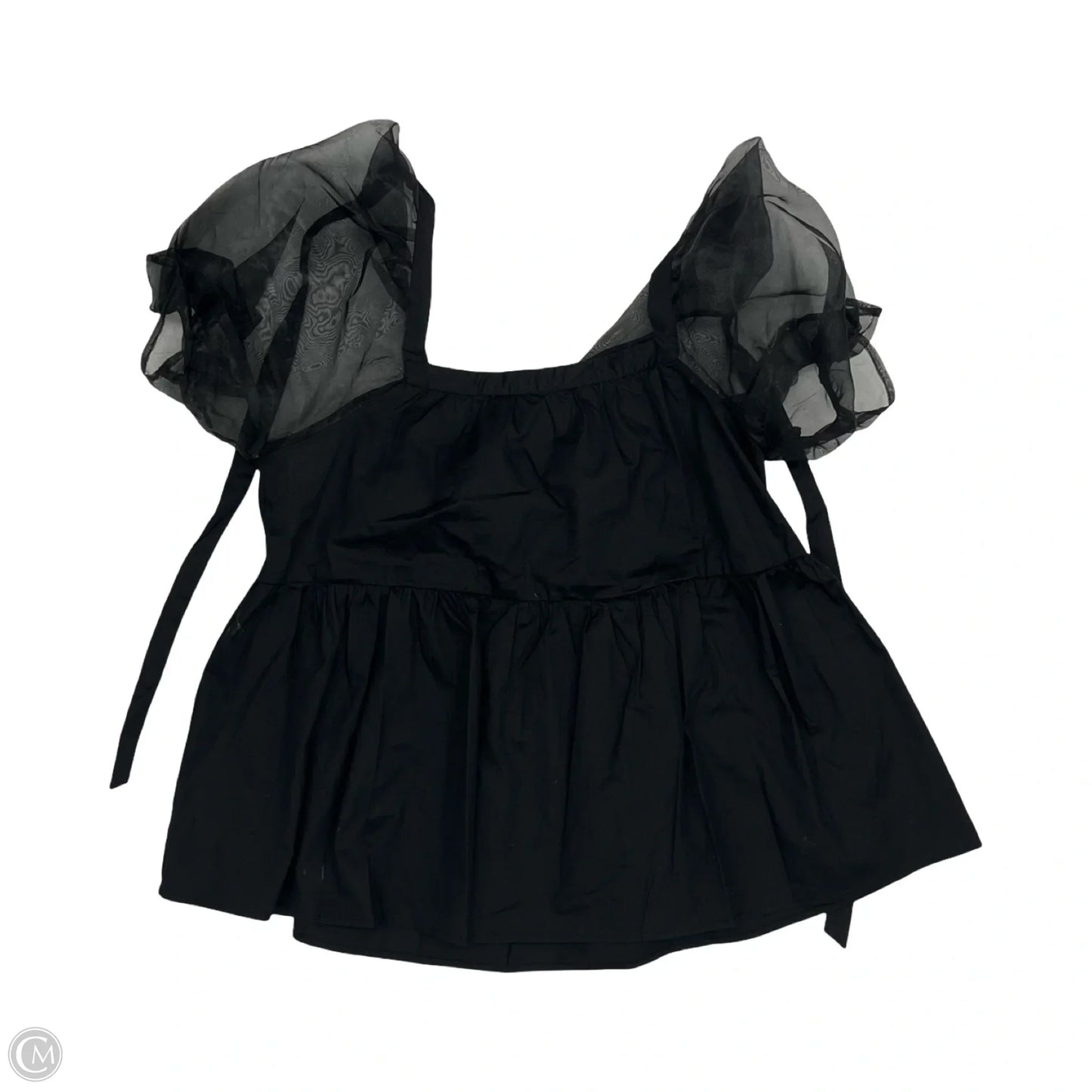 Blouse Short Sleeve By Pomander Place In Black, Size: S
