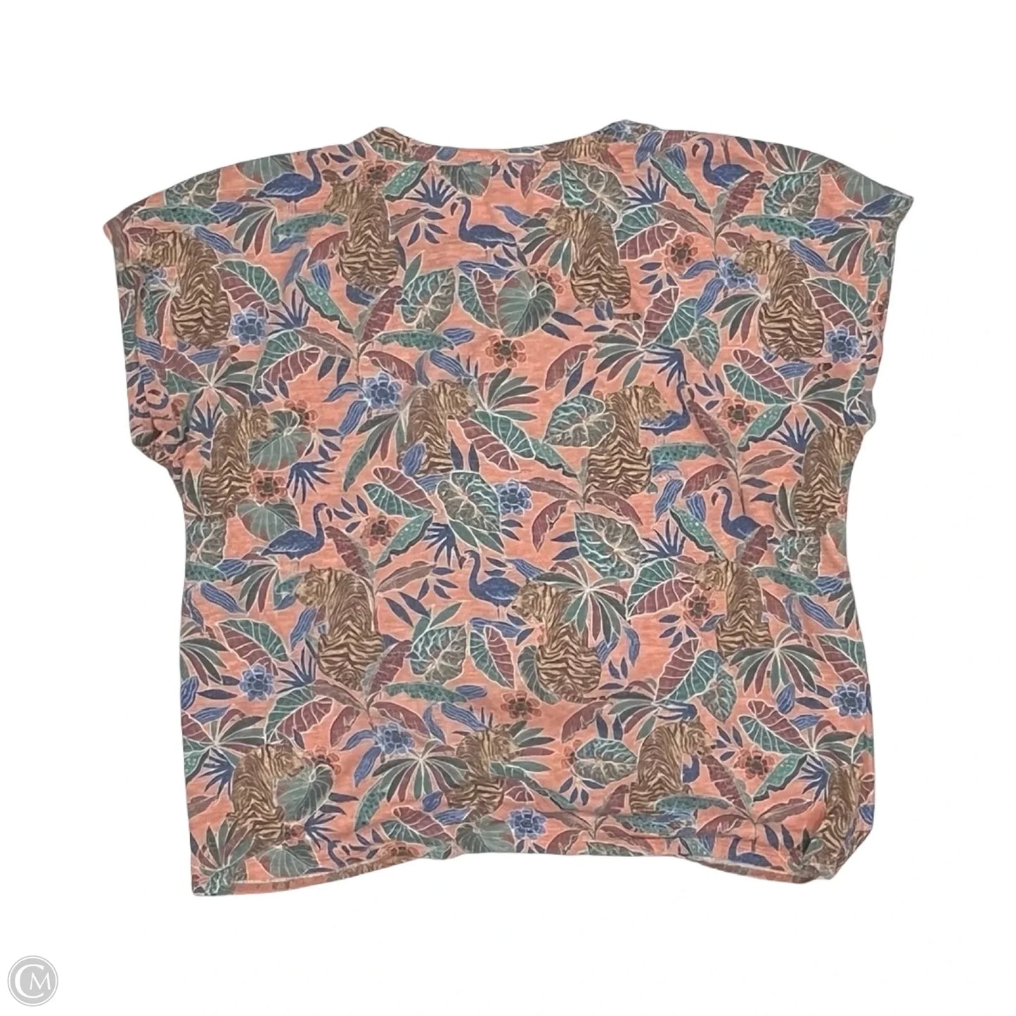 Top Short Sleeve By Democracy In Floral Print, Size: Xl