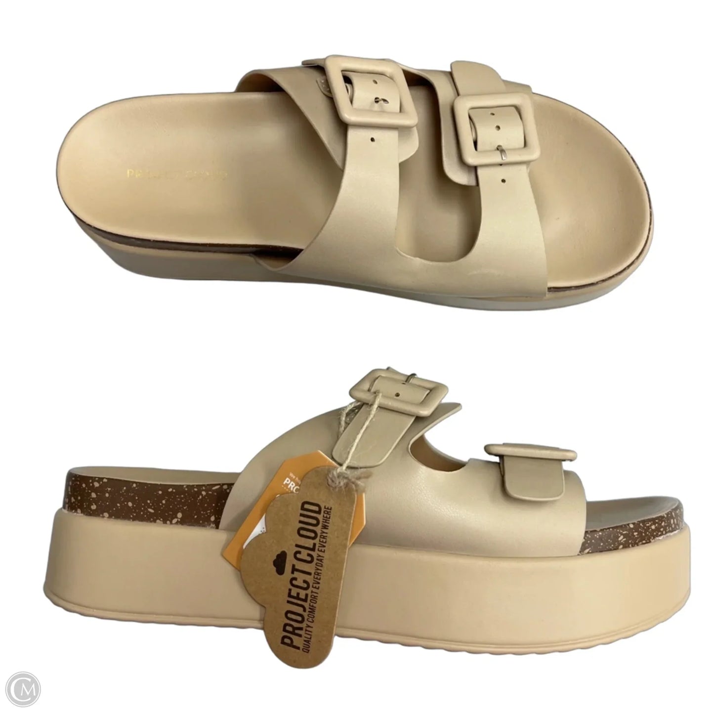 Sandals Flats By Clothes Mentor In Tan, Size: 10