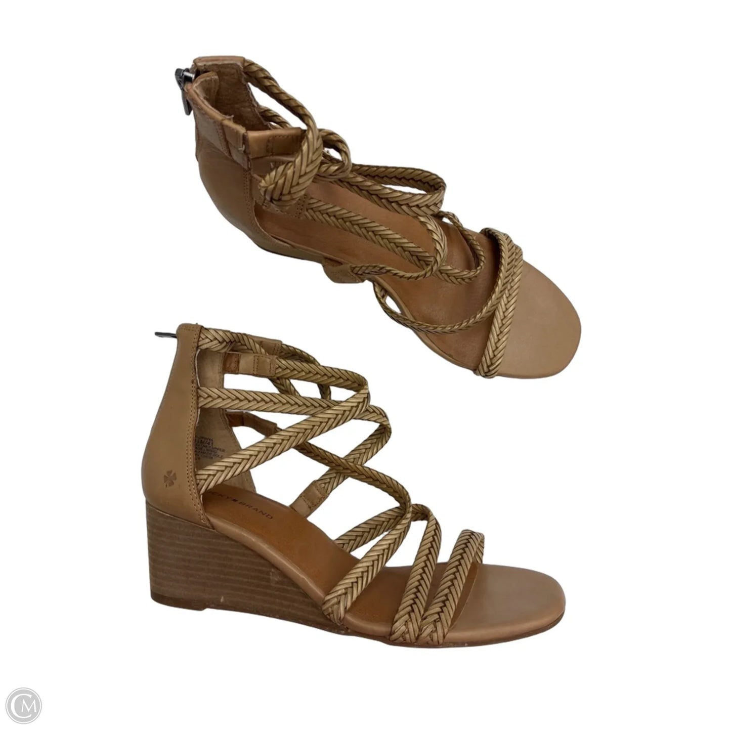Sandals Heels Wedge By Lucky Brand In Brown, Size: 9.5
