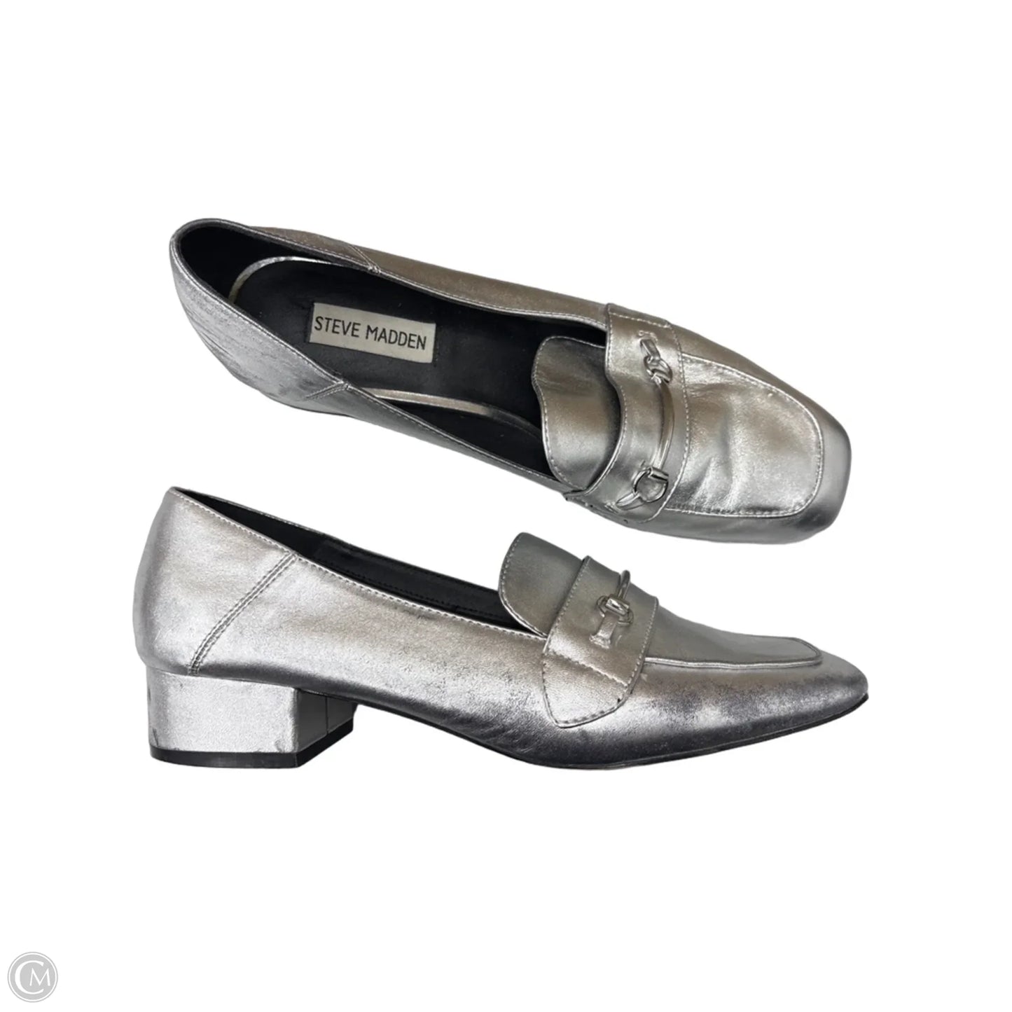 Shoes Heels Block By Steve Madden In Silver, Size: 10