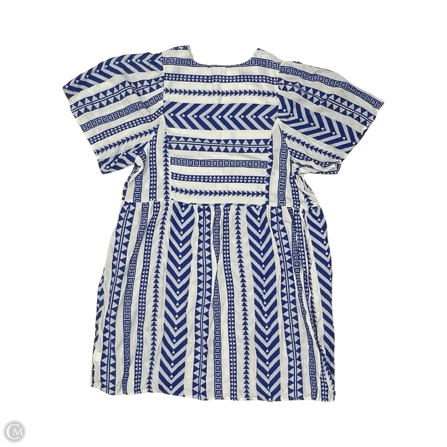 Dress Casual Short By Old Navy In Blue & Cream, Size: Xl