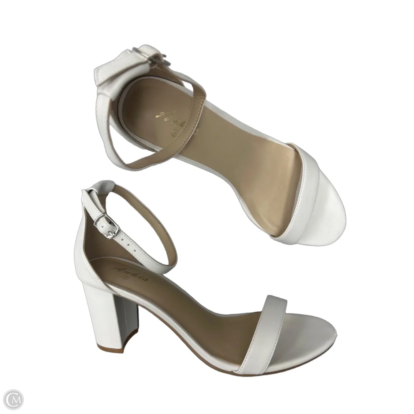 Sandals Heels Block By Cmf In White, Size: 9
